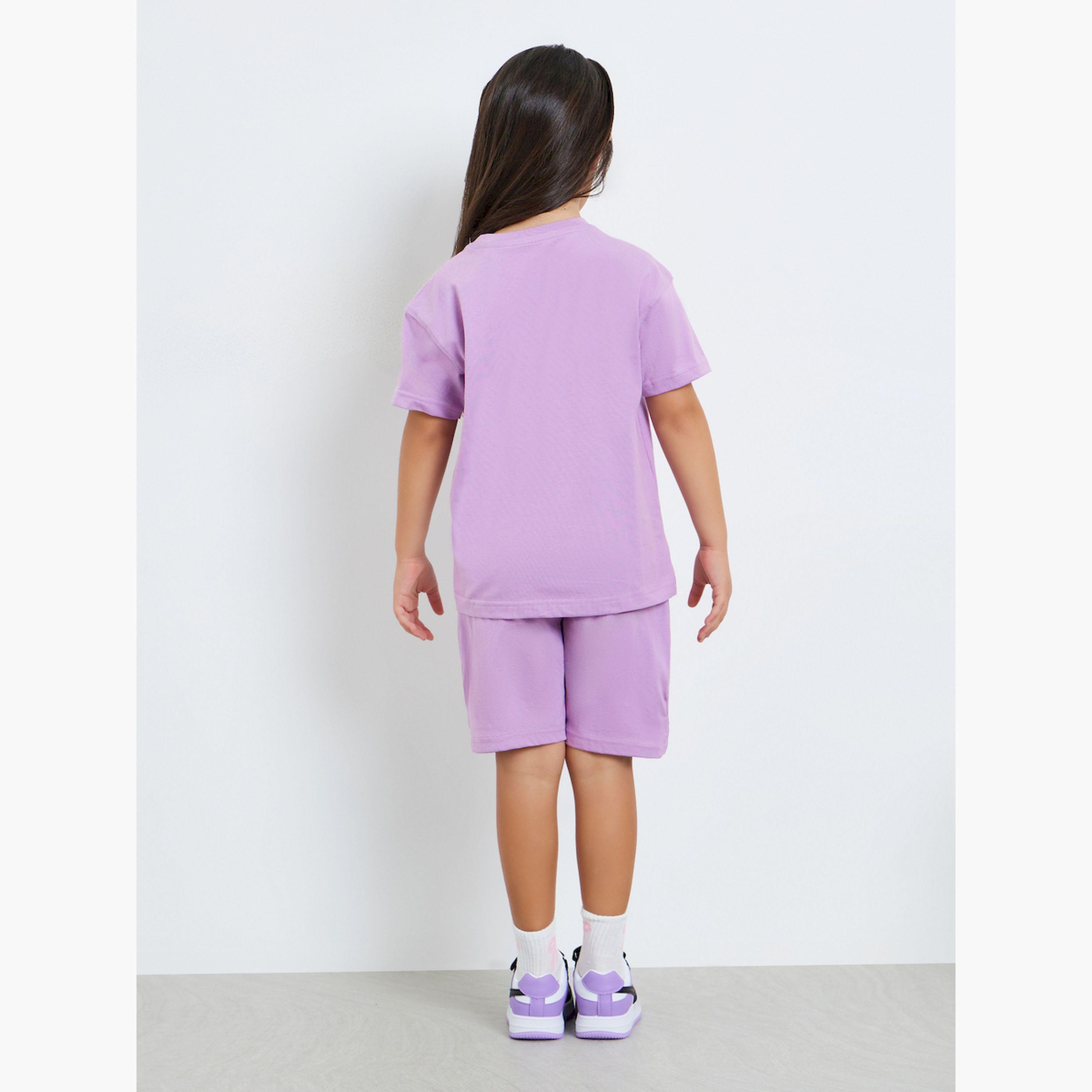 Styli Girls Cotton Round Neck T-Shirt and Shorts Set-girls-clothing-setsandcoords-image-4