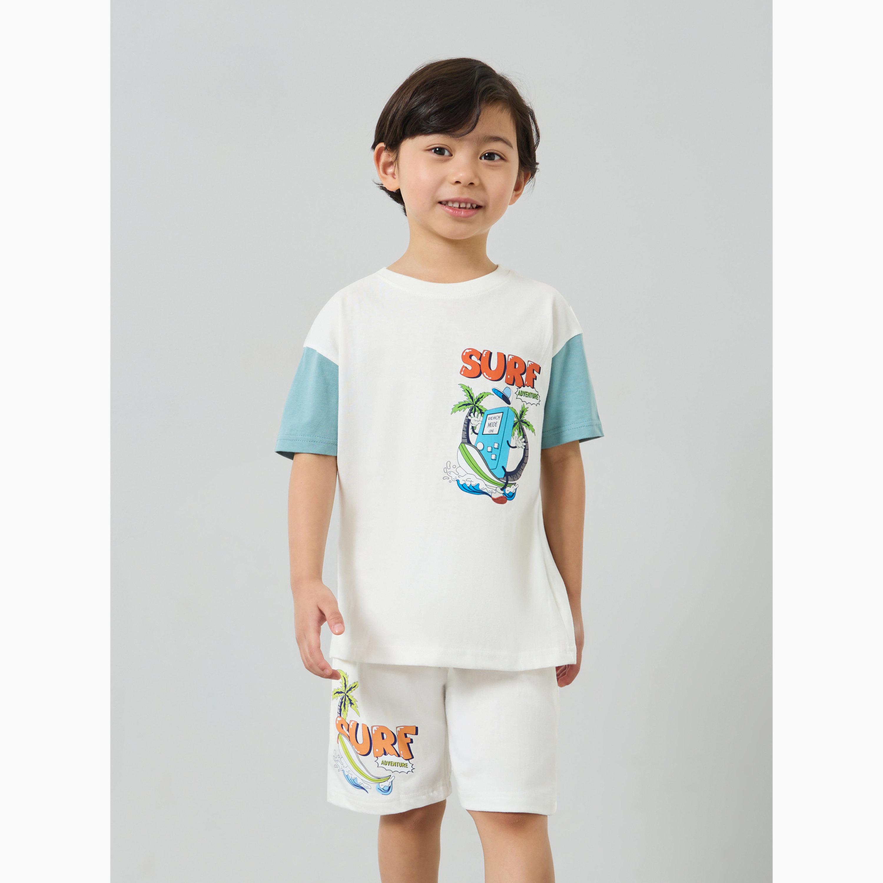Styli Boys Oversized Drop Shoulder T-Shirt and Shorts Set-boys-clothing-setsandcoords-image-1