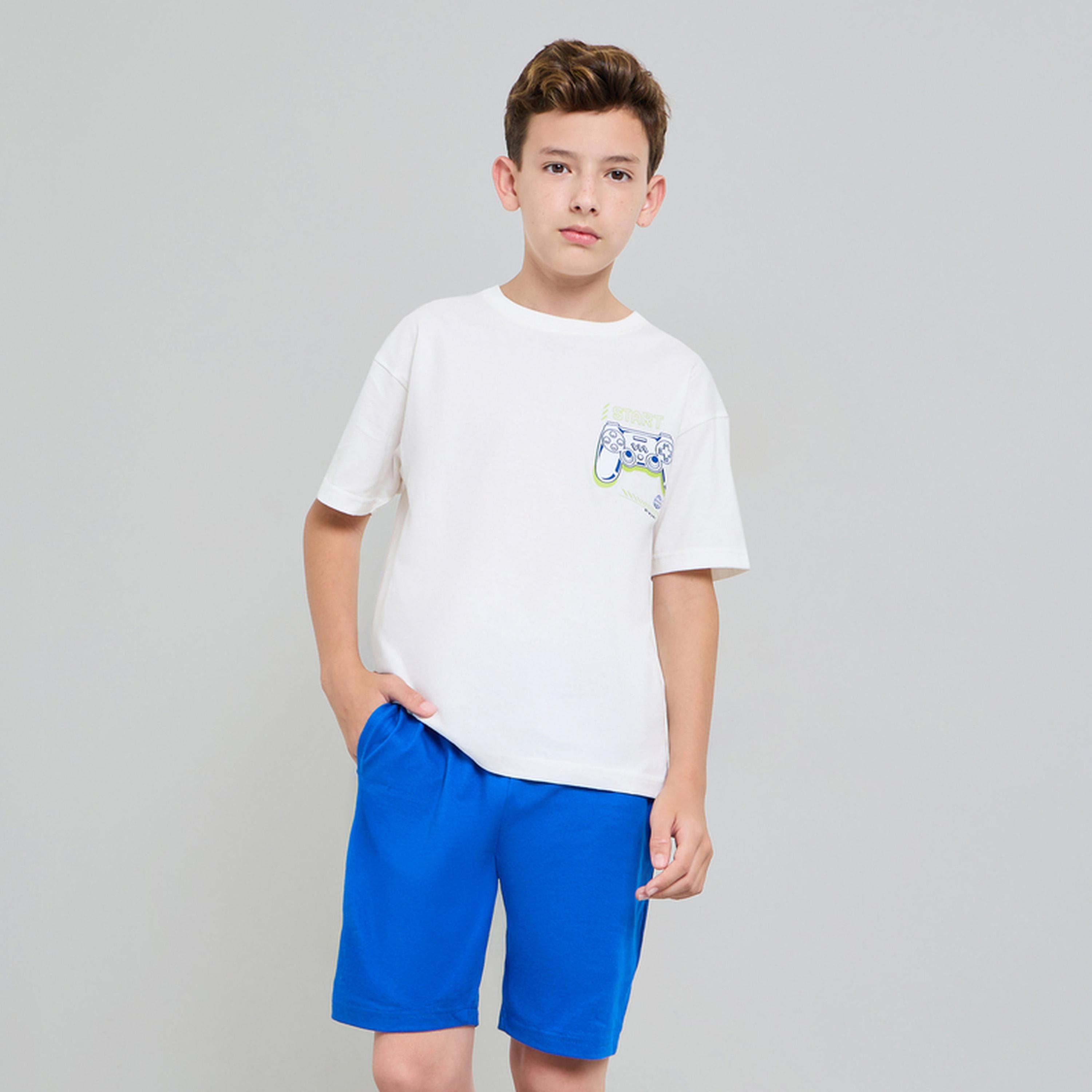 مجموعة من شورت وتيشيرت واسع بطبعات-boys-clothing-setsandcoords-image-1