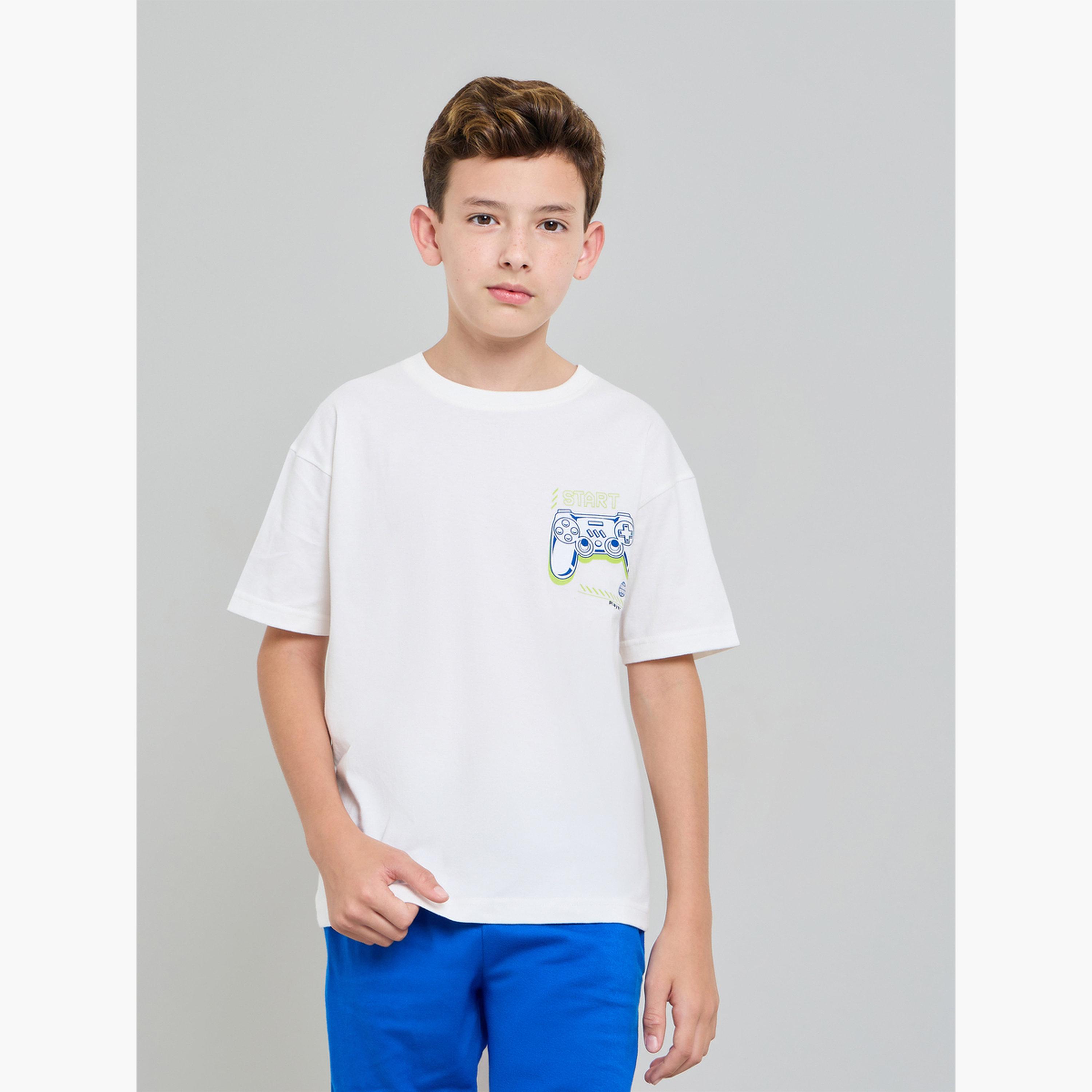 مجموعة من شورت وتيشيرت واسع بطبعات-boys-clothing-setsandcoords-image-4