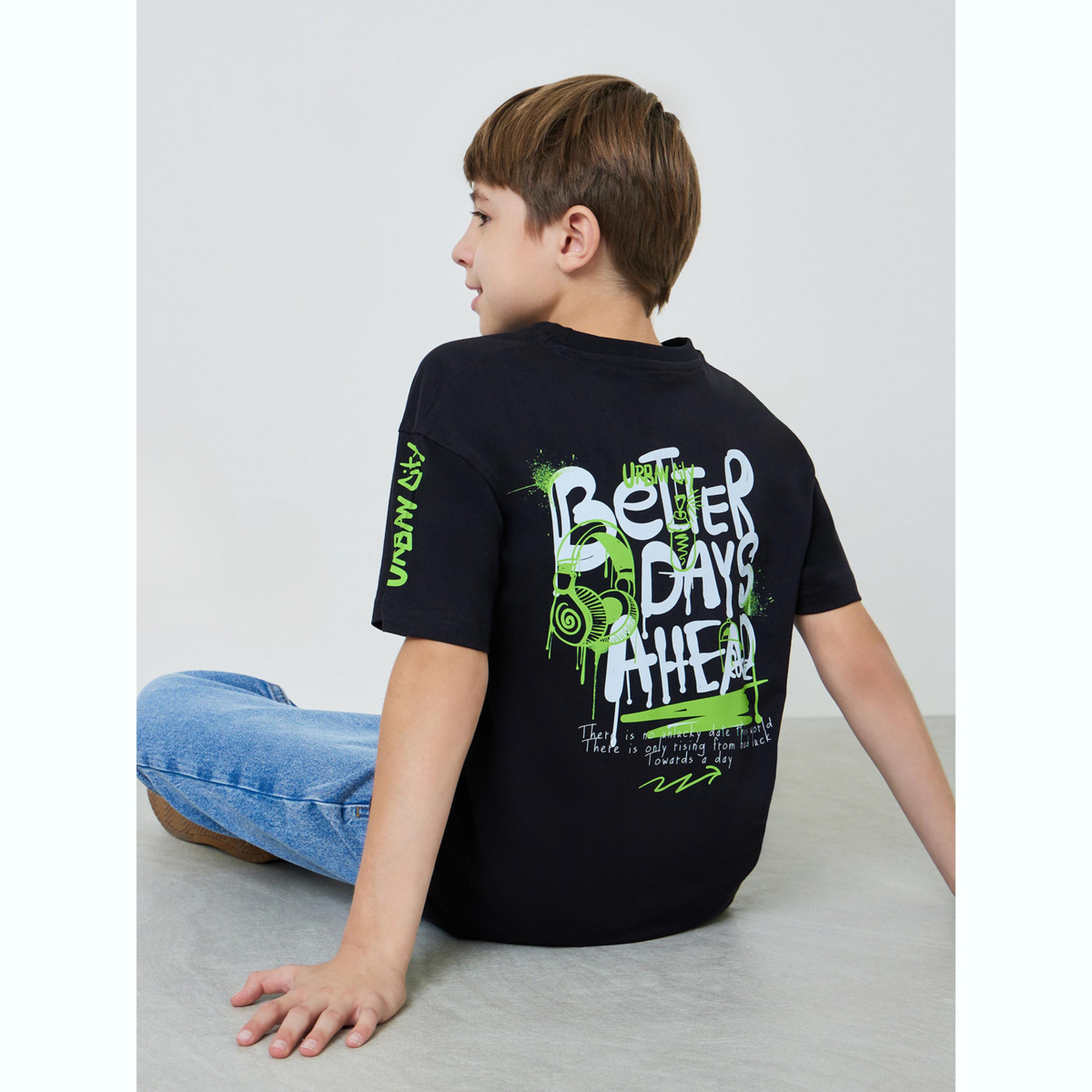تيشيرت بقصة فضفاضة بطبعة جرافيك للأولاد-boys-clothing-tshirtsandpolos-image-3