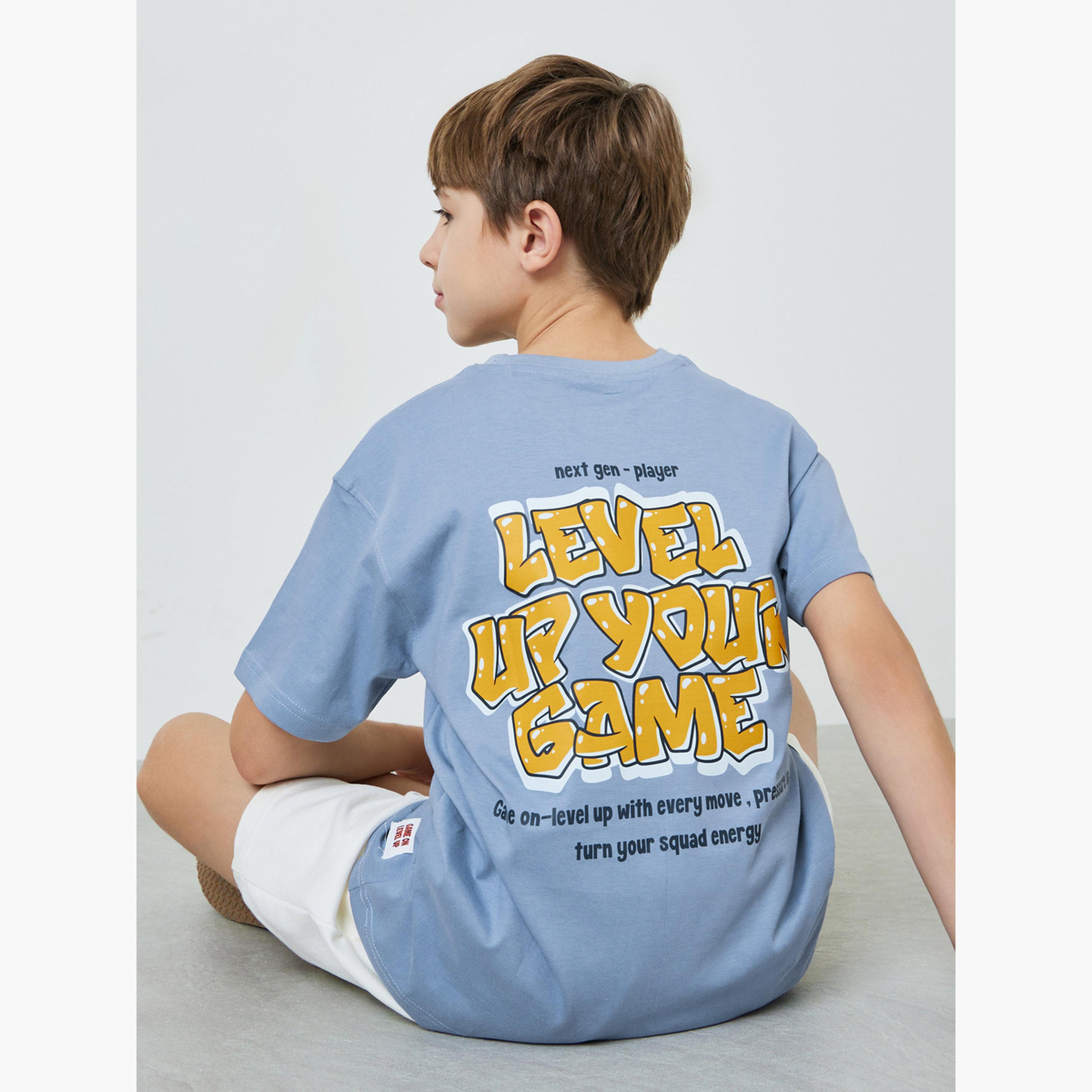تيشيرت واسع بطبعة جرافيك خلفية للأولاد-boys-clothing-tshirtsandpolos-image-3
