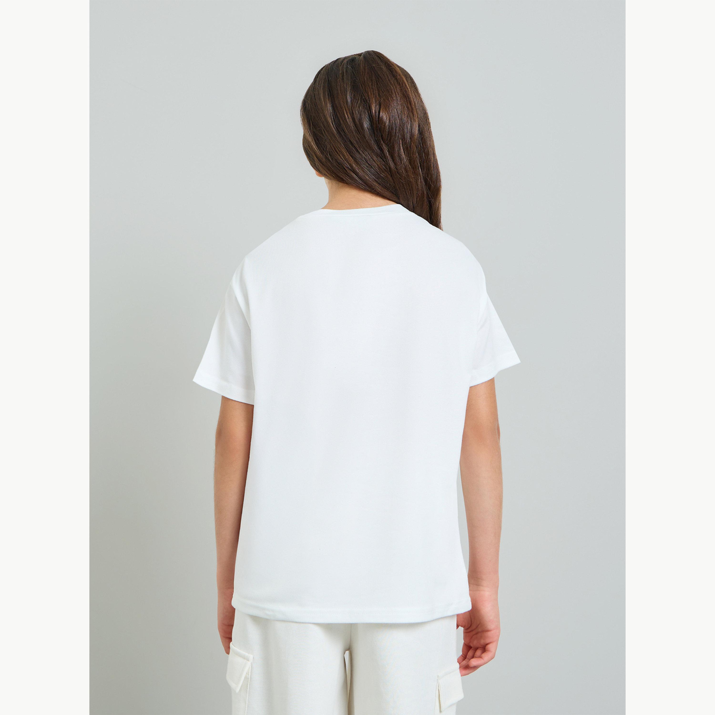 تيشيرت واسع بطبعة فراولة للبنات-girls-clothing-tshirts-image-3