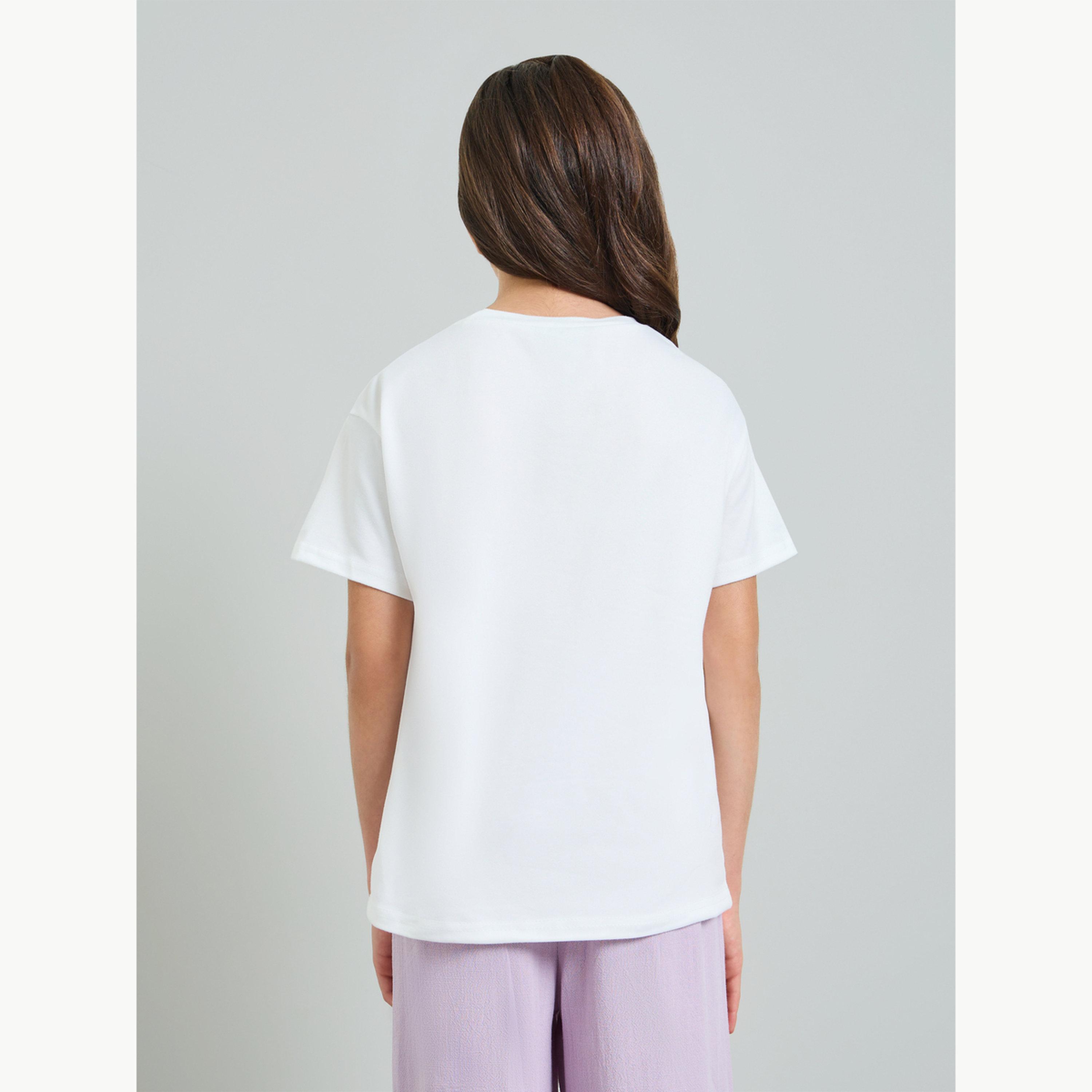 تيشيرت فضفاض بطبعة جرافيك للبنات المراهقات-girls-clothing-tshirts-image-4
