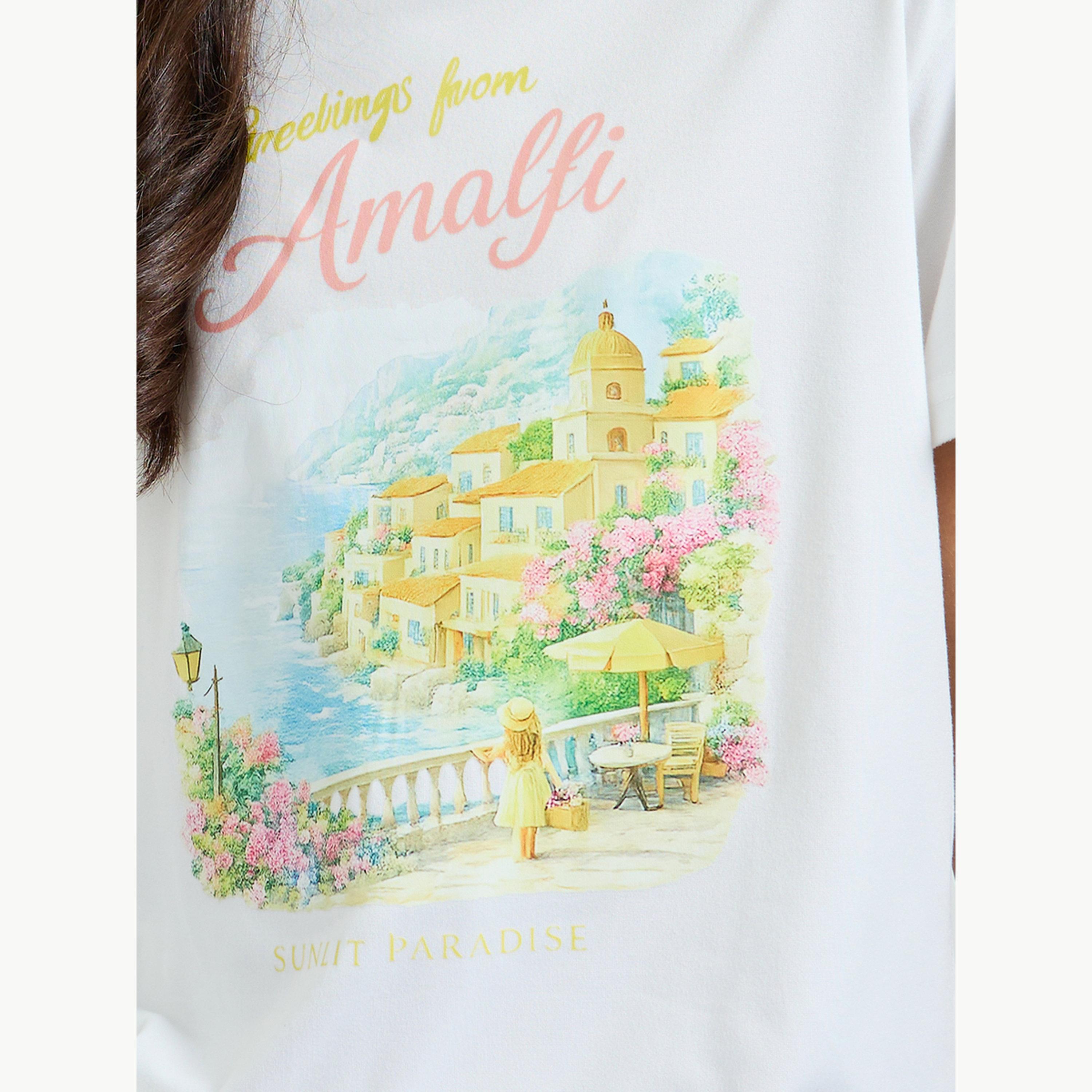 تيشيرت فضفاض بطبعة جرافيك للبنات المراهقات-girls-clothing-tshirts-image-5
