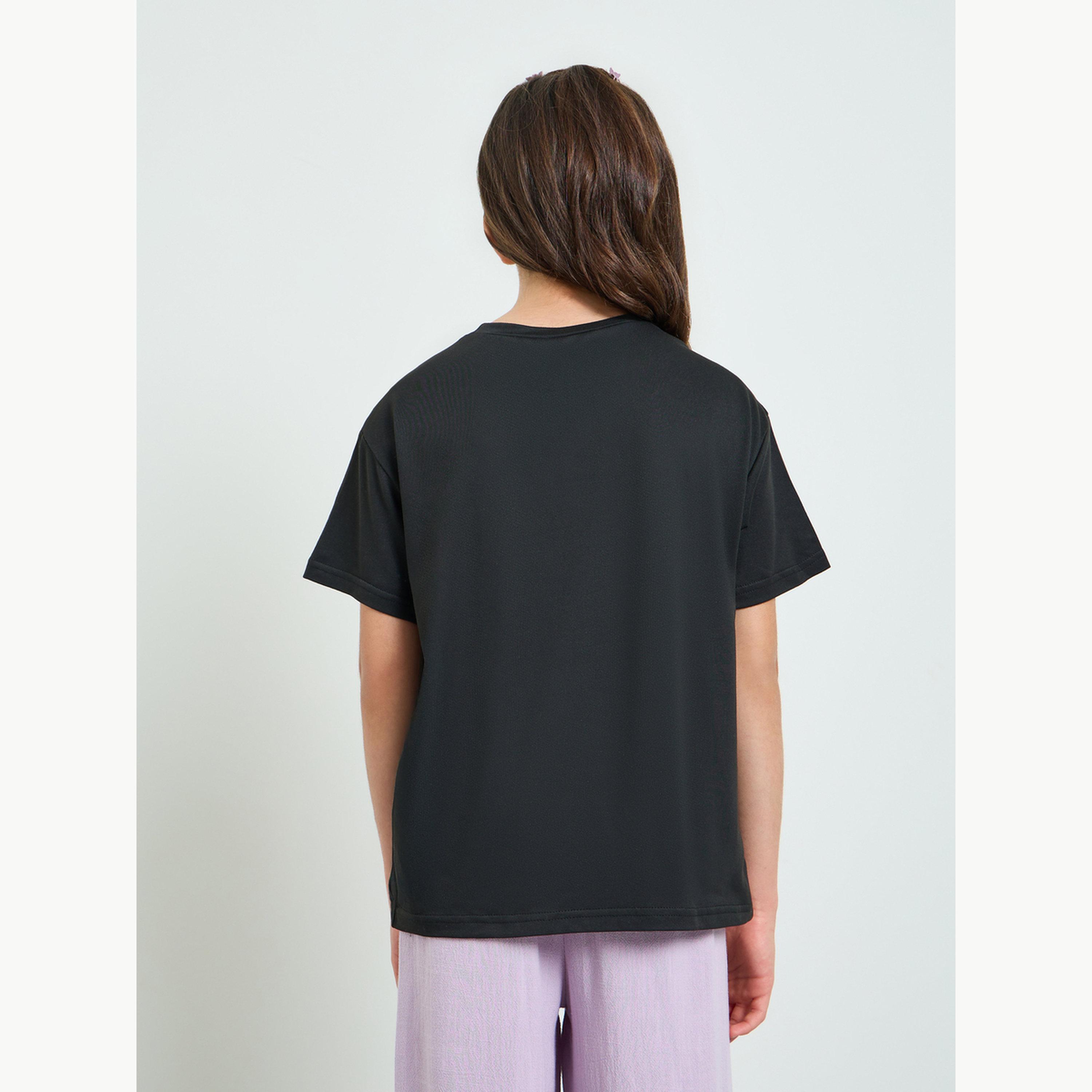 تيشيرت واسع بطبعة جرافيك للبنات-girls-clothing-tshirts-image-3
