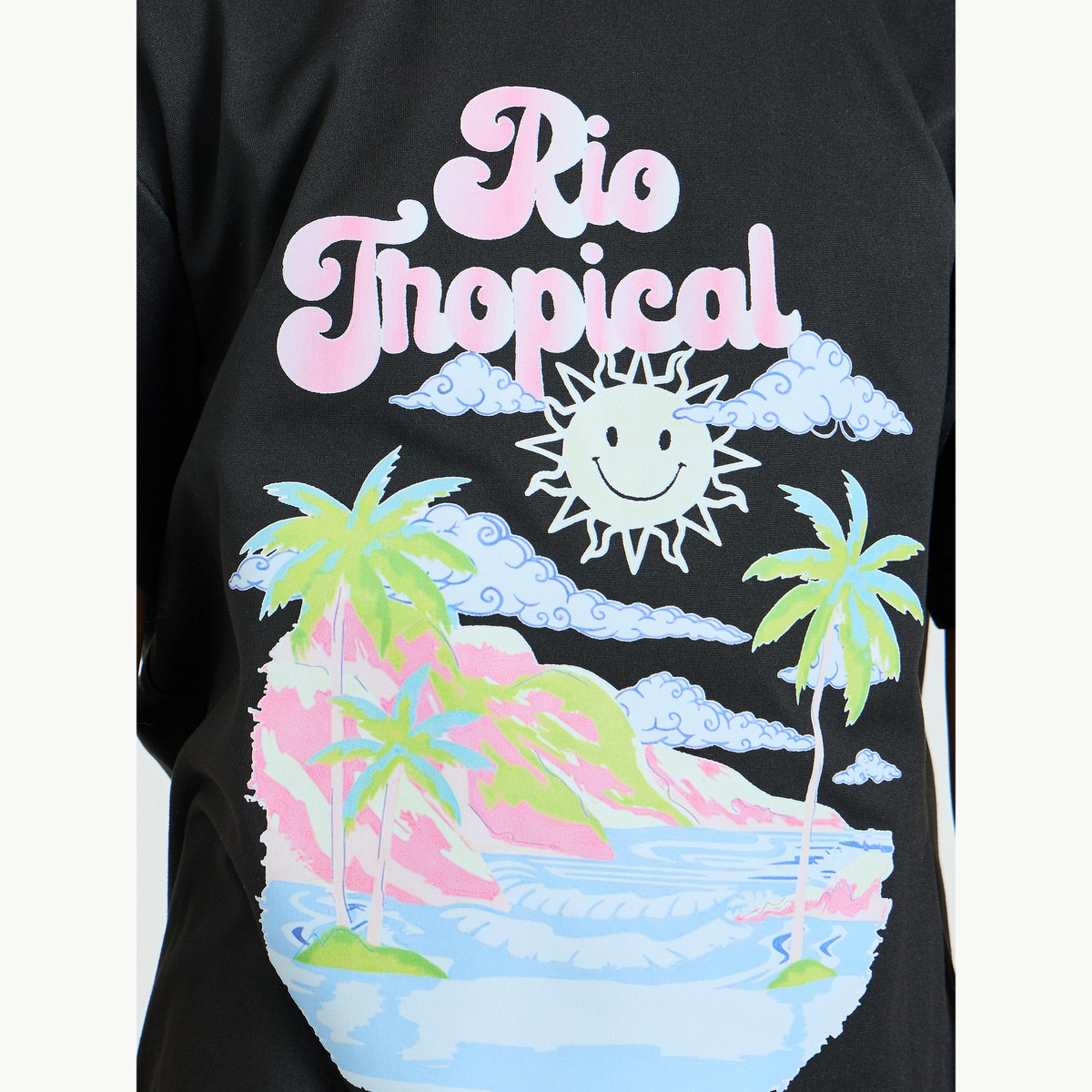 تيشيرت واسع بطبعة جرافيك للبنات-girls-clothing-tshirts-image-4