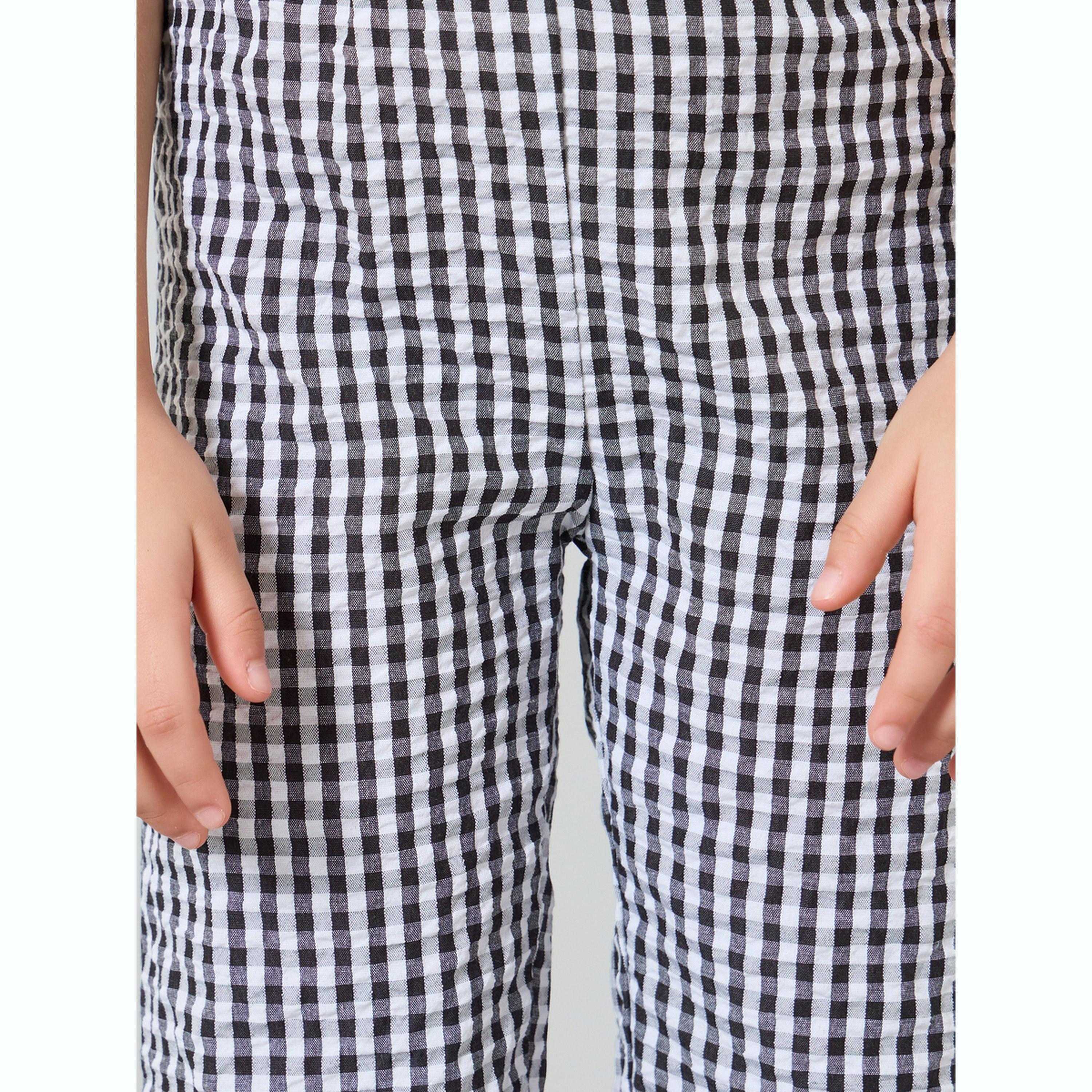 Styli Girls Black Gingham Check Culottes-girls-clothing-bottoms-trousers-image-3