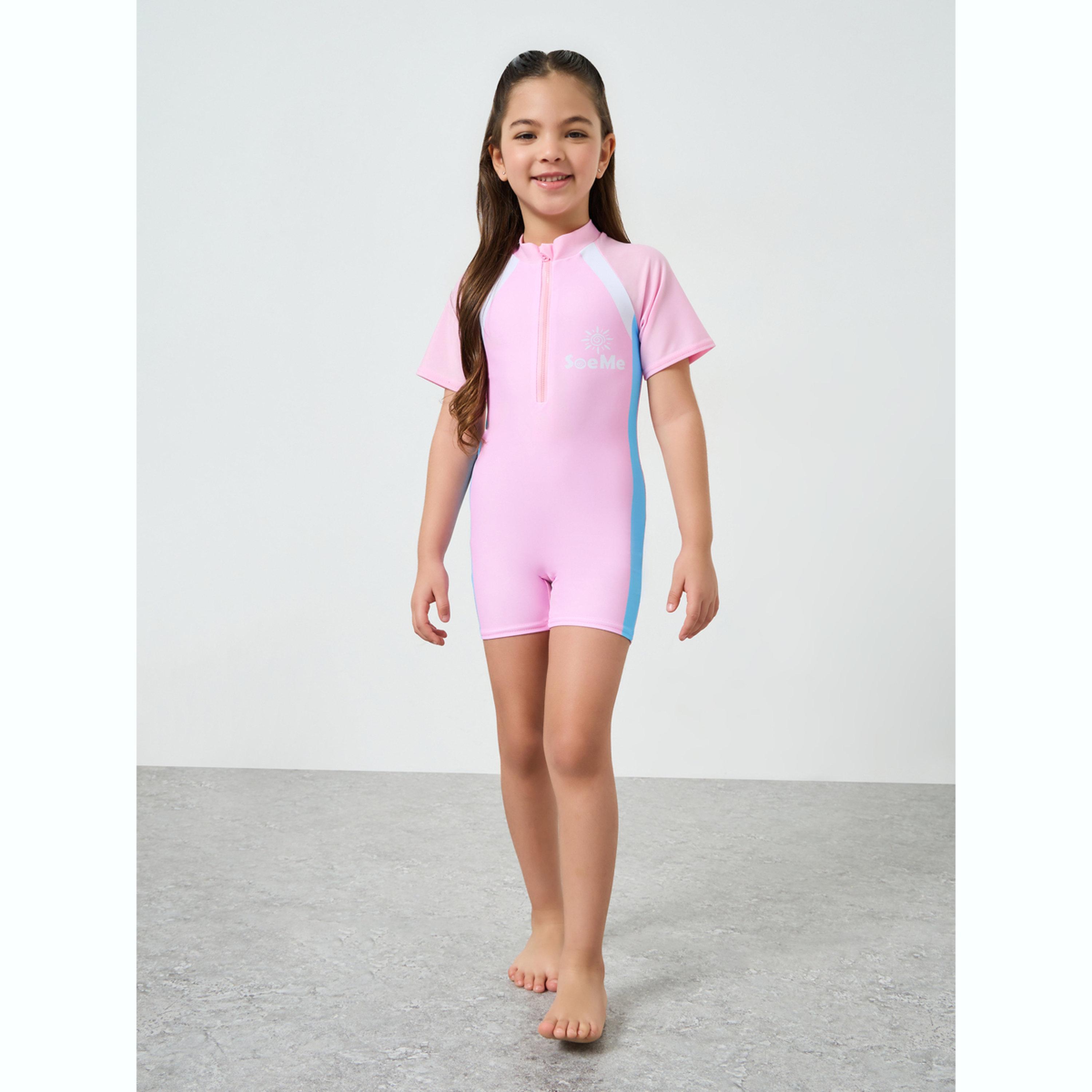 ملابس سباحة بأكمام قصيرة بناتي-girls-clothing-swimwear-image-2