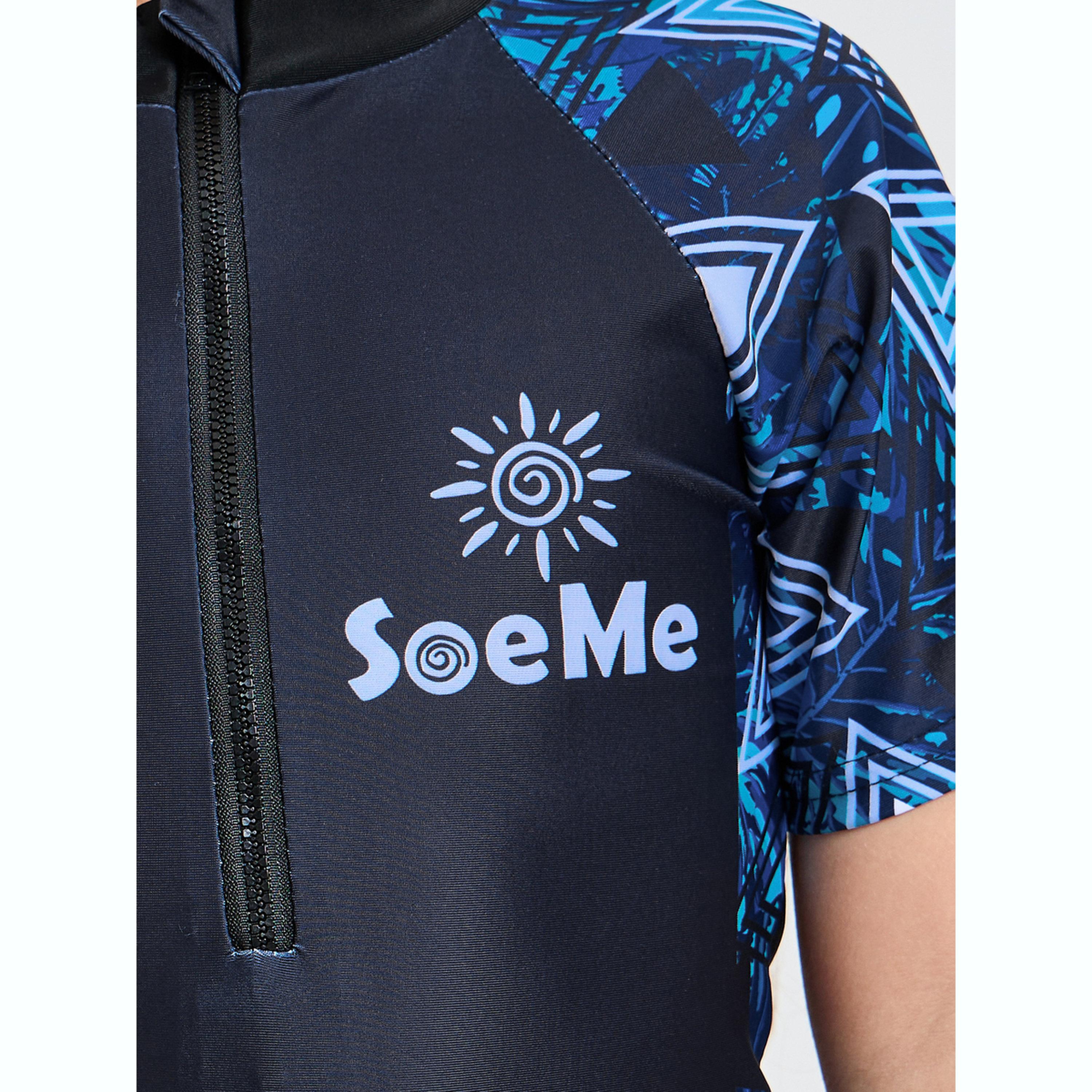 Styli Girls Side Panel Print Swimsuit with Quarter Zip-girls-clothing-swimwear-image-5