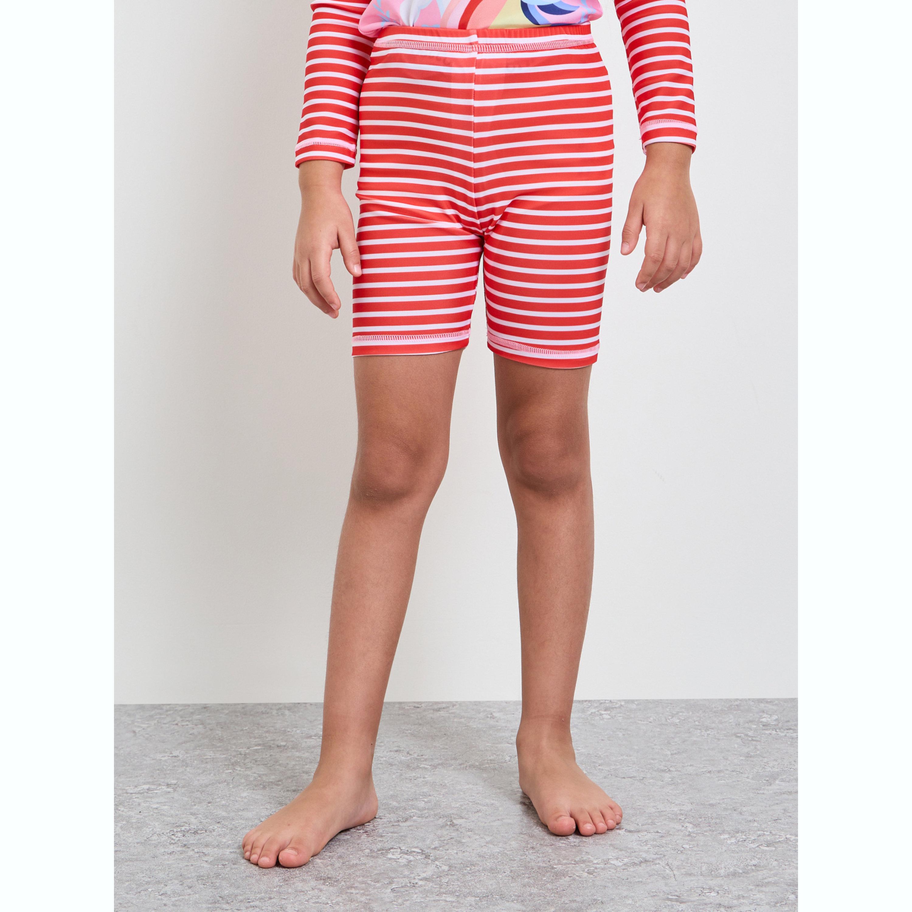 مجموعة من شورت سباحة وتيشيرت مخطط بطبعة جرافيك للبنات-girls-clothing-swimwear-image-5