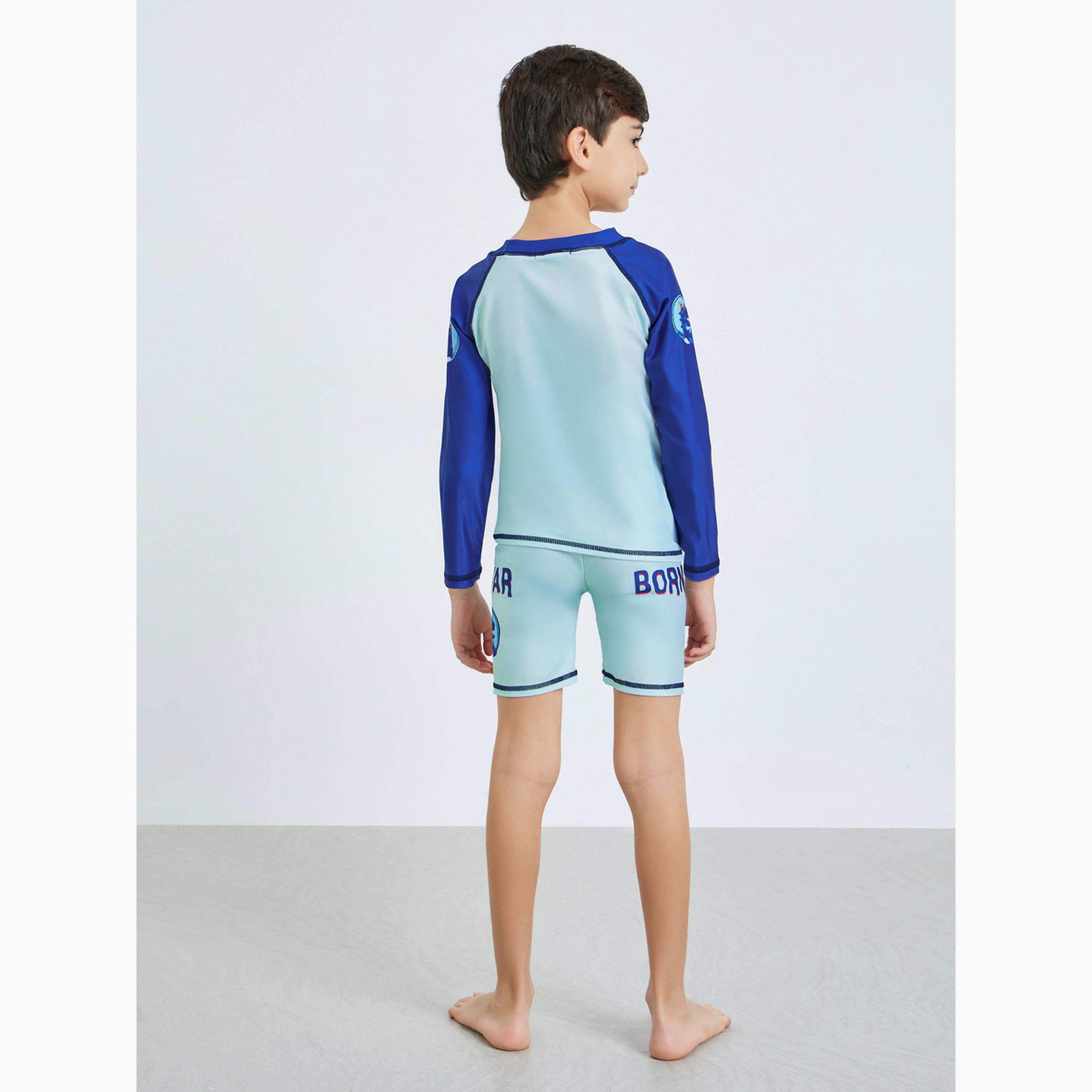 مجموعة ملابس سباحة بطبعات ديناصور للأطفال-boys-clothing-swimwear-image-3