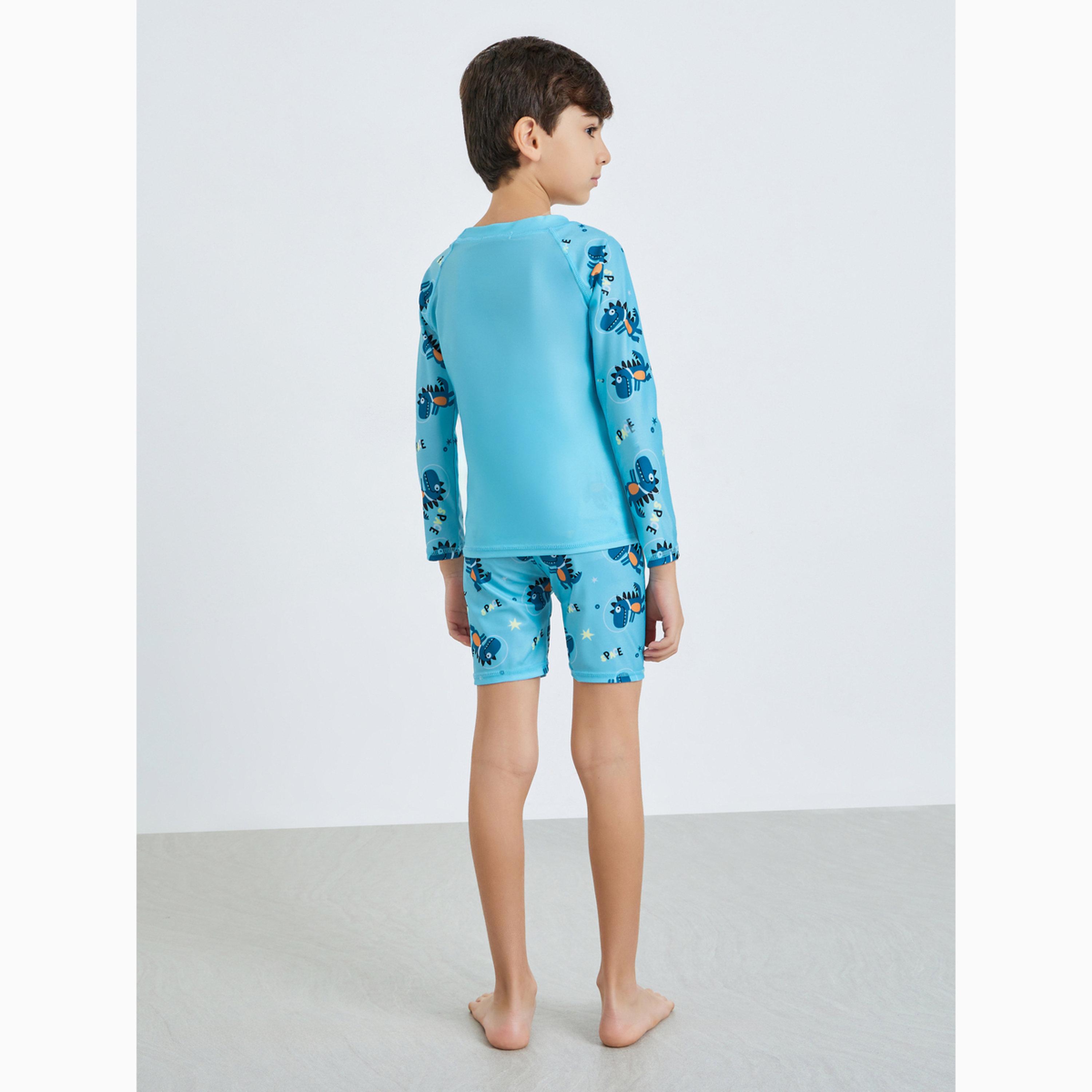مجموعة ملابس سباحة بطبعات ديناصور للأطفال-boys-clothing-swimwear-image-3