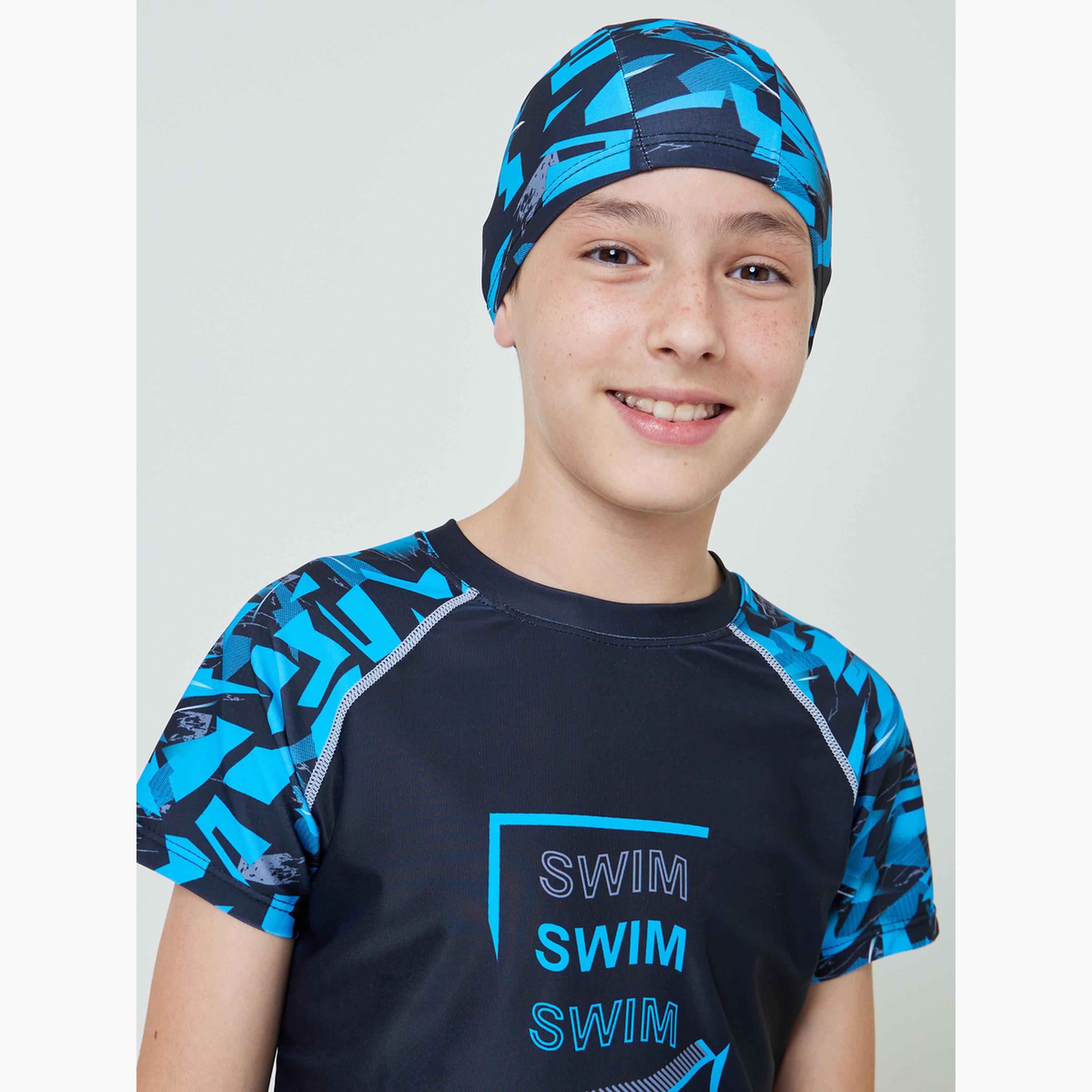 طقم سباحة من 3 - تيشيرت وشورت مع كاب للأولاد-boys-clothing-swimwear-image-4