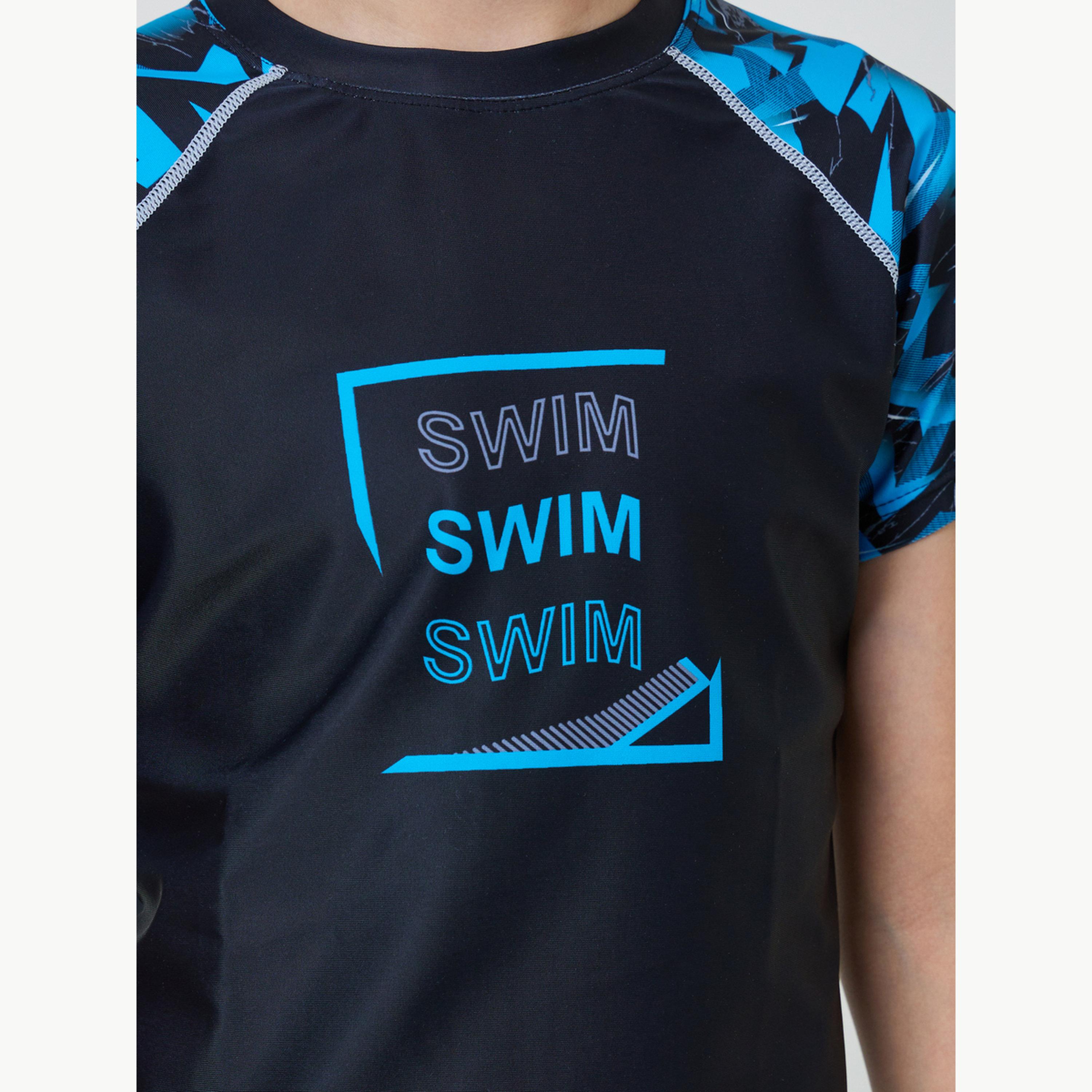 طقم سباحة من 3 - تيشيرت وشورت مع كاب للأولاد-boys-clothing-swimwear-image-5