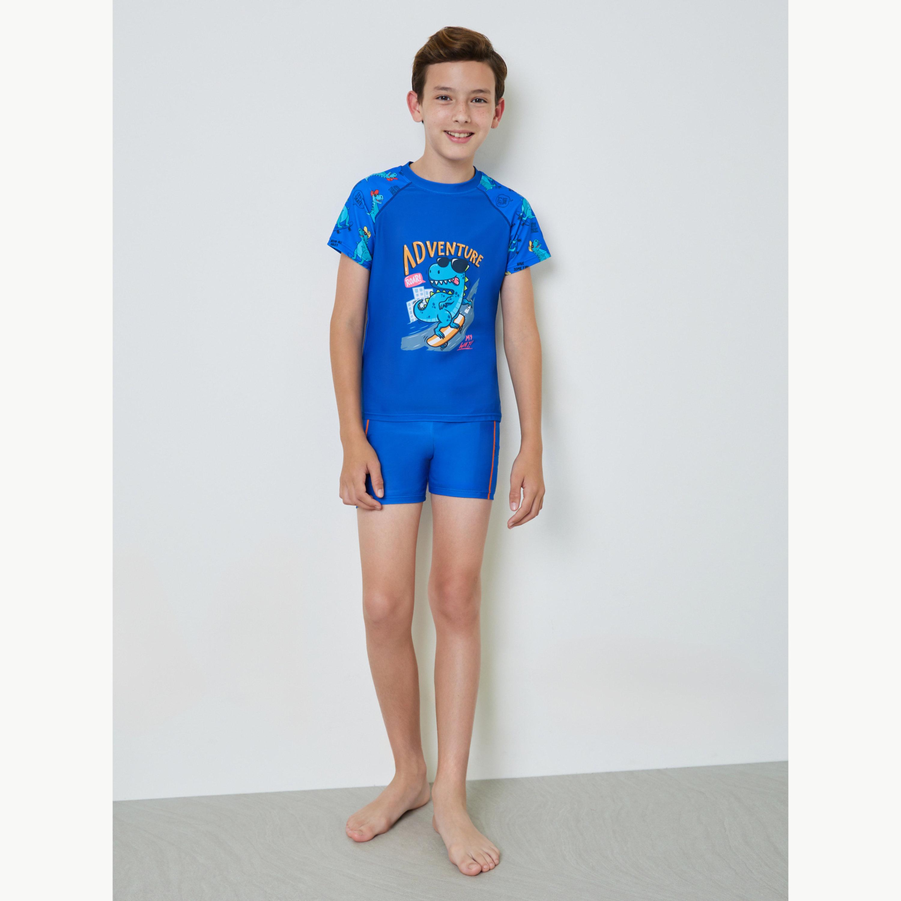 Styli Teen Boys 3-Piece Swim T-Shirt, Shorts and Cap Set-boys-clothing-swimwear-image-3