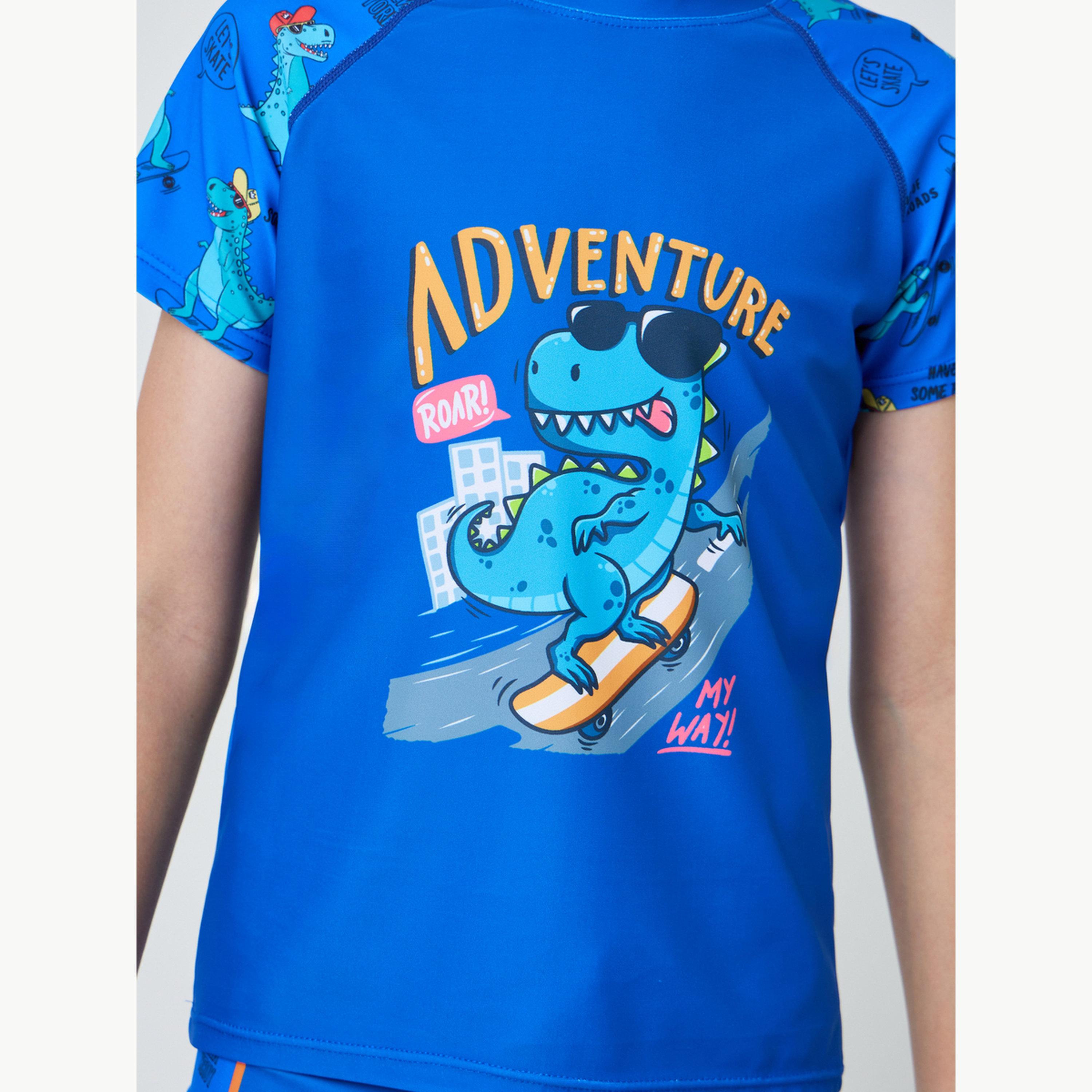 طقم سباحة من 3 - تيشيرت وشورت مع كاب للأولاد-boys-clothing-swimwear-image-6
