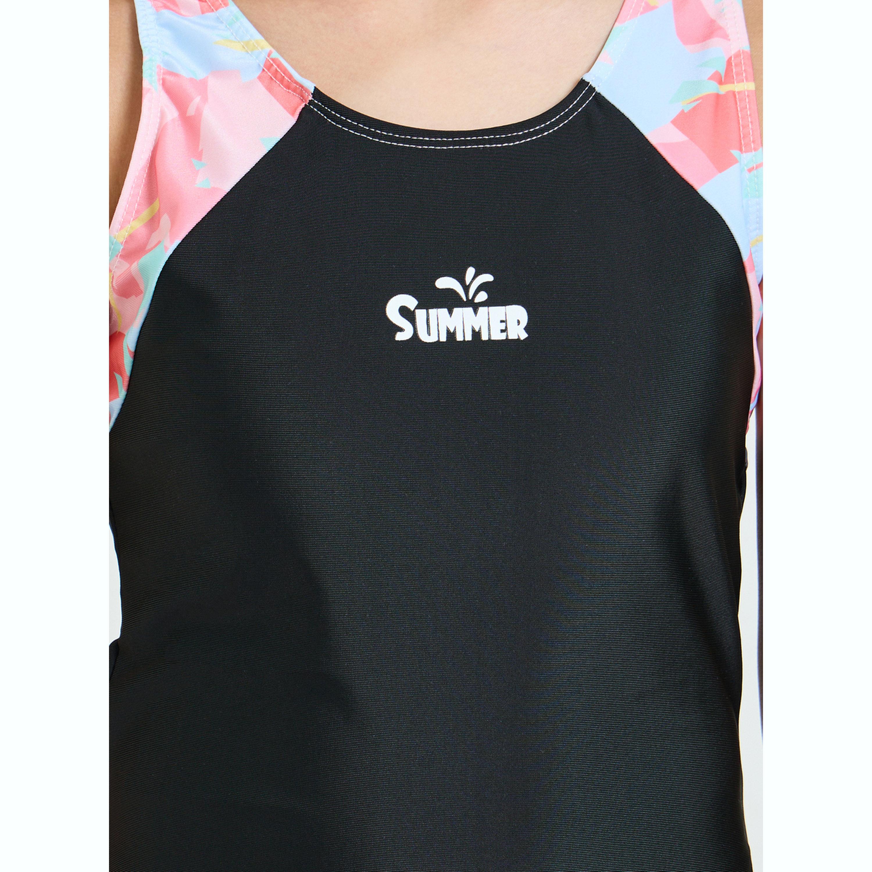 بدلة سباحة بلا أكمام وبأجزاء مطبوعة للمراهقات-girls-clothing-swimwear-image-4