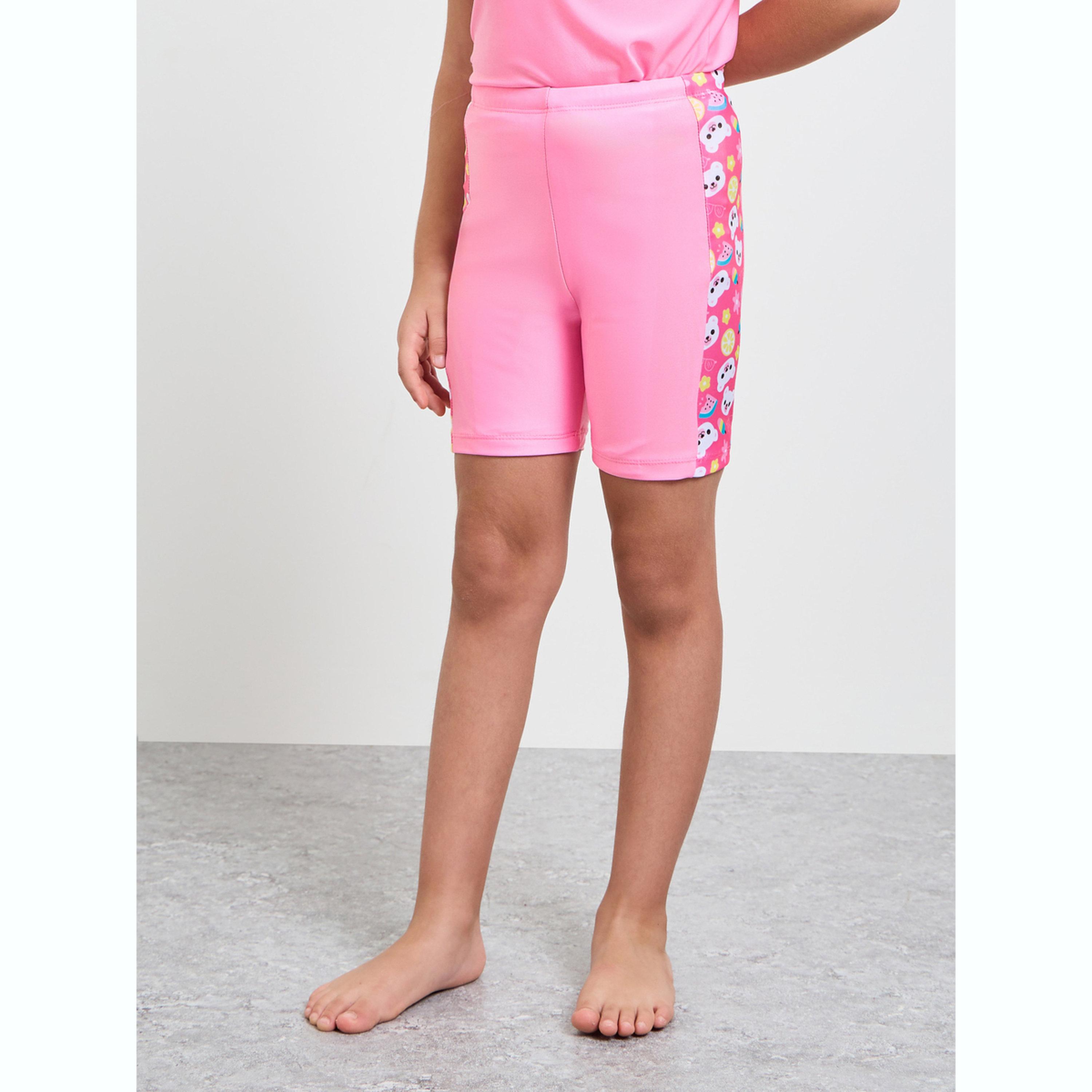 Styli Pack of 3 - Printed T-Shirt, Shorts and Cap Swim Set-girls-clothing-swimwear-image-5