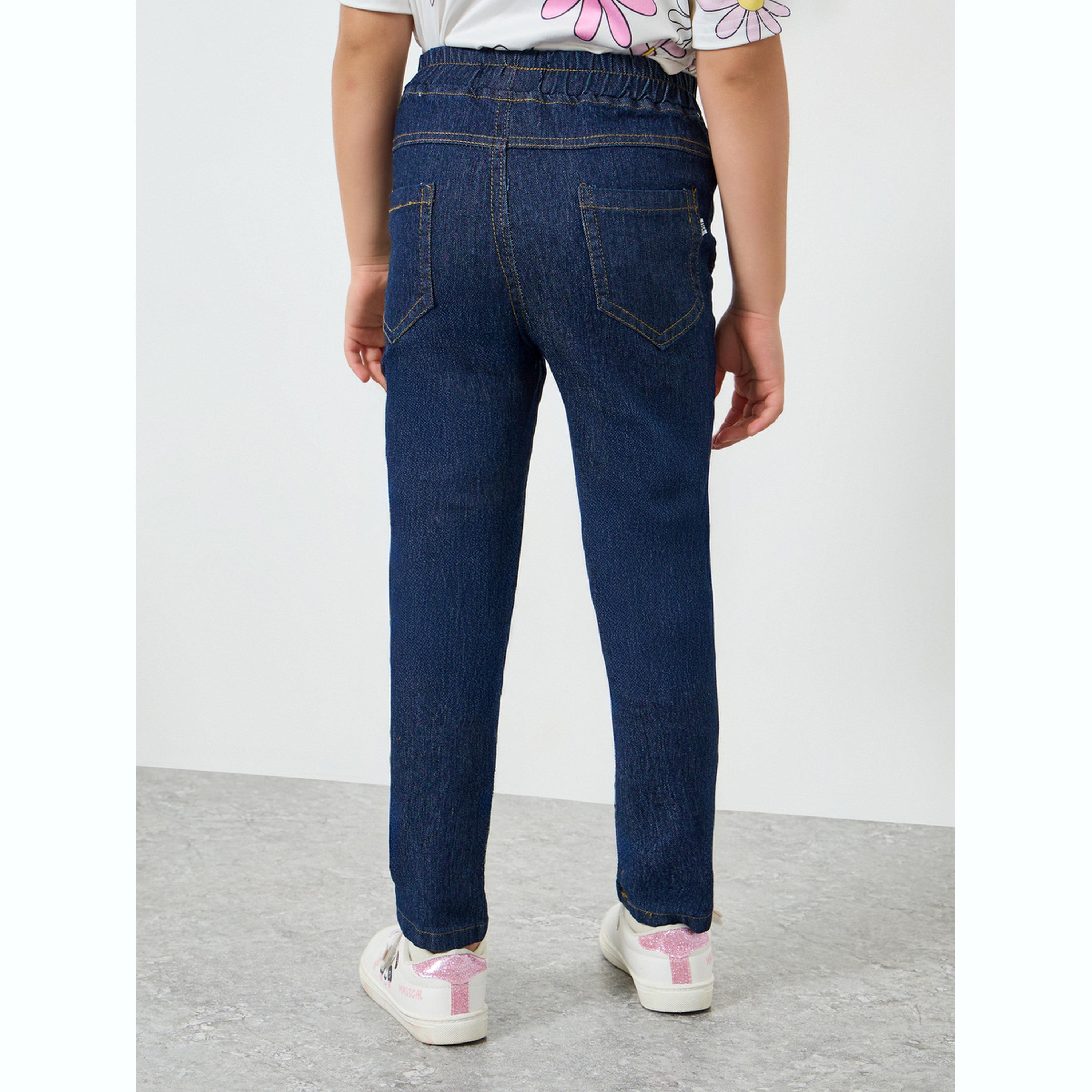 Styli Girls Dark Blue Skinny Fit Denim Jeggings-girls-clothing-bottoms-jeansandjeggings-image-4