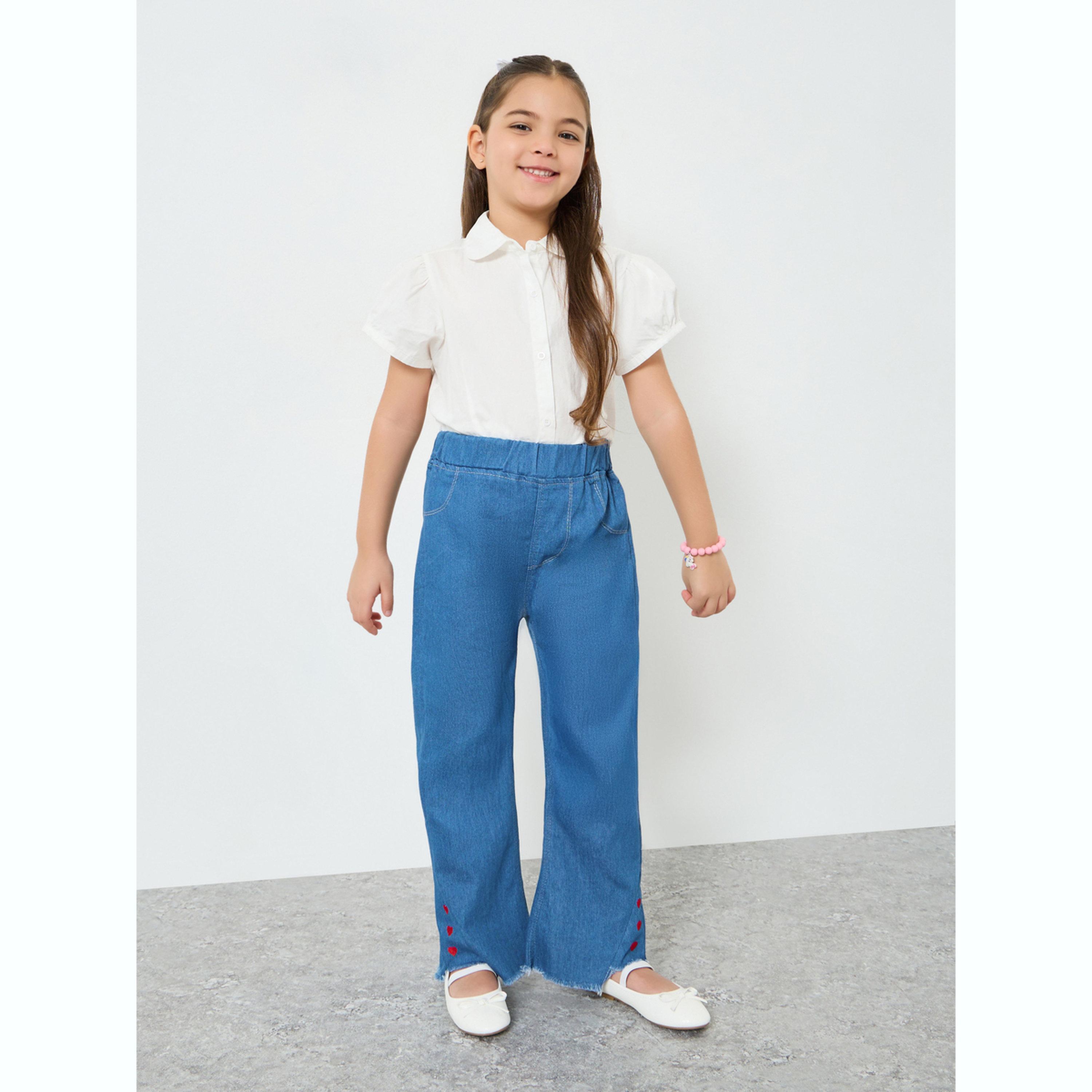 جينز واسع بناتي مطرز-girls-clothing-bottoms-jeansandjeggings-image-2