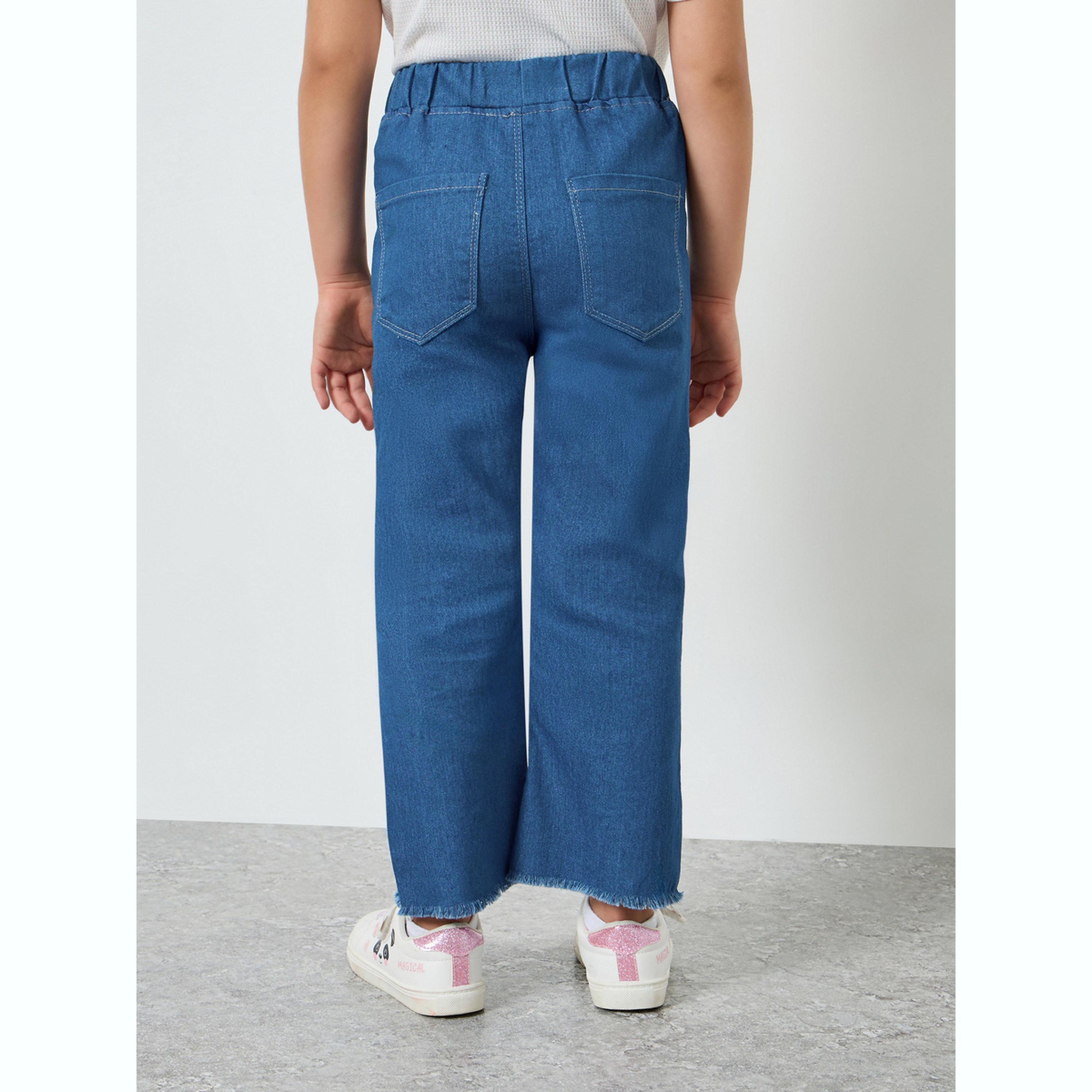 Styli Girls Blue Flare Jeans with Pearl Detail-girls-clothing-bottoms-jeansandjeggings-image-4