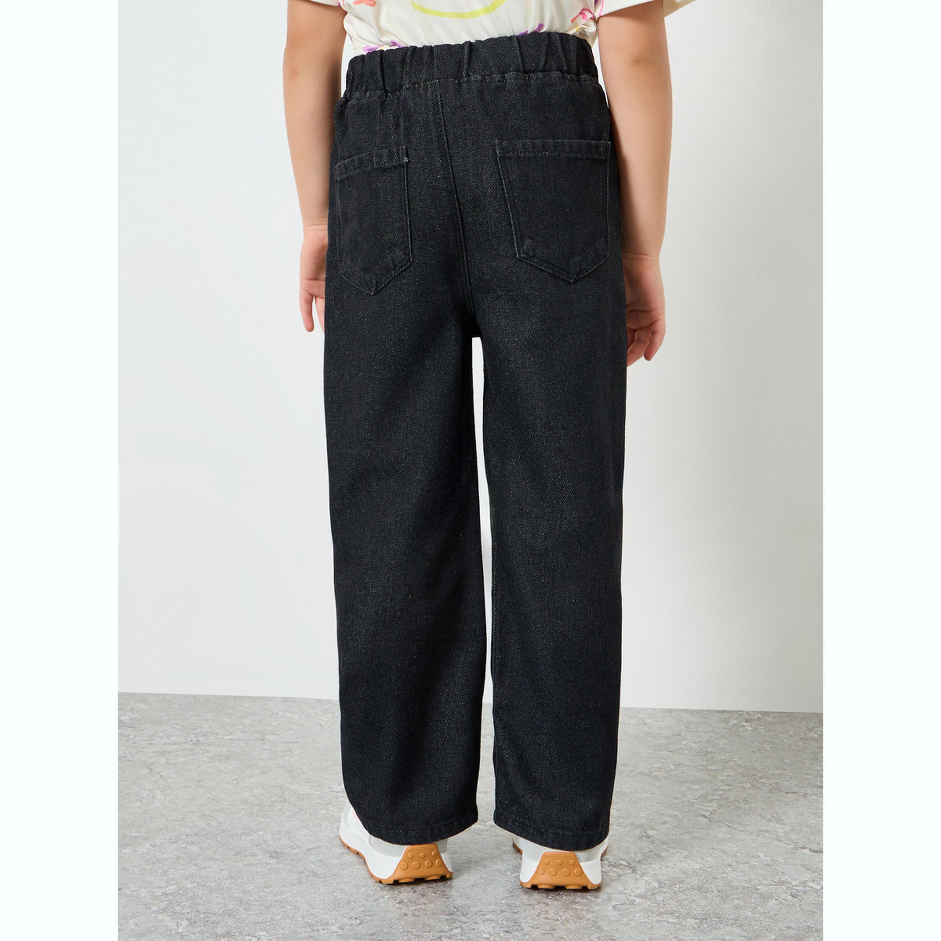 Styli Girls Black Wide Leg Jeans-girls-clothing-bottoms-jeansandjeggings-image-4