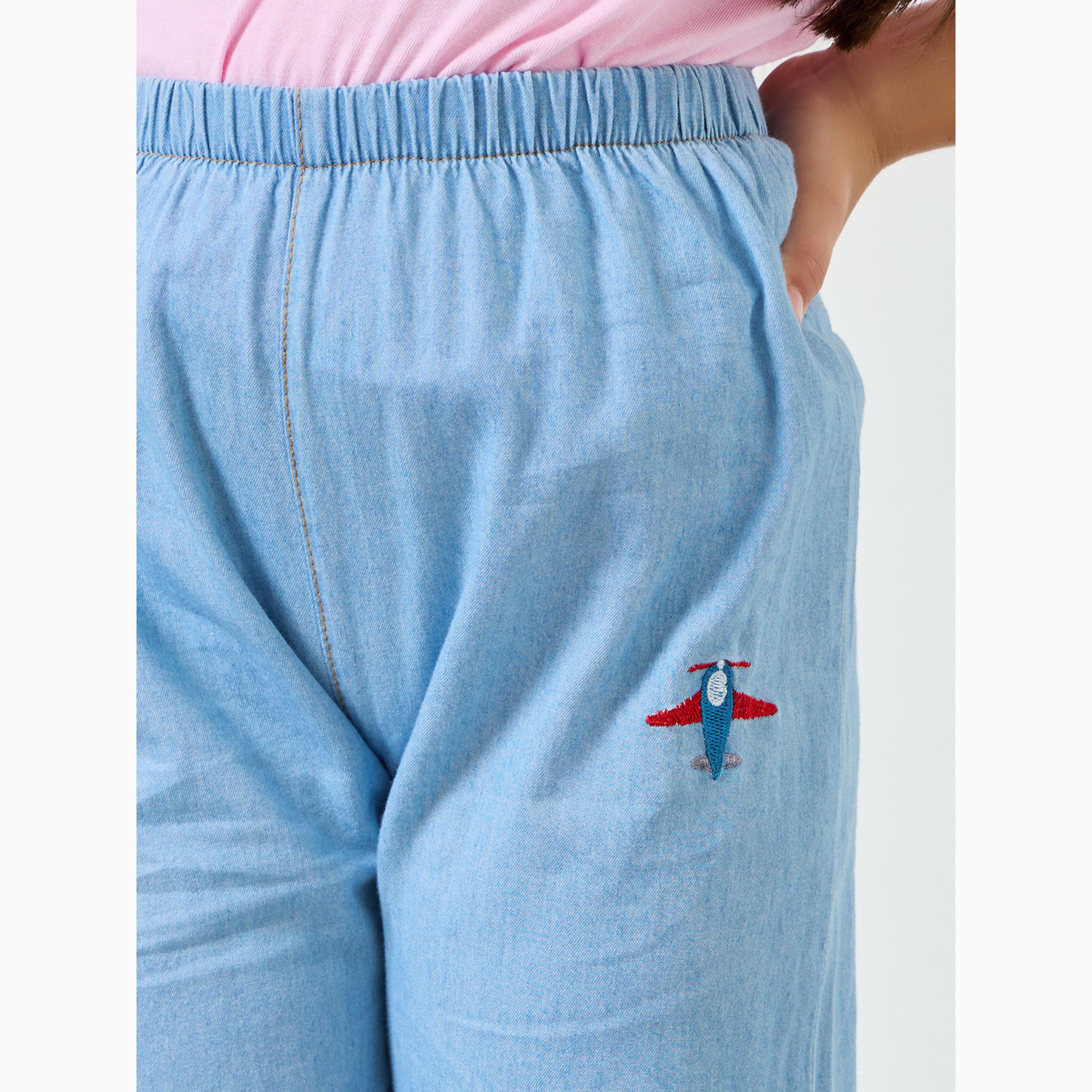 Styli Girls Light Blue Embroidered Jogger Jeans-girls-clothing-bottoms-jeansandjeggings-image-3