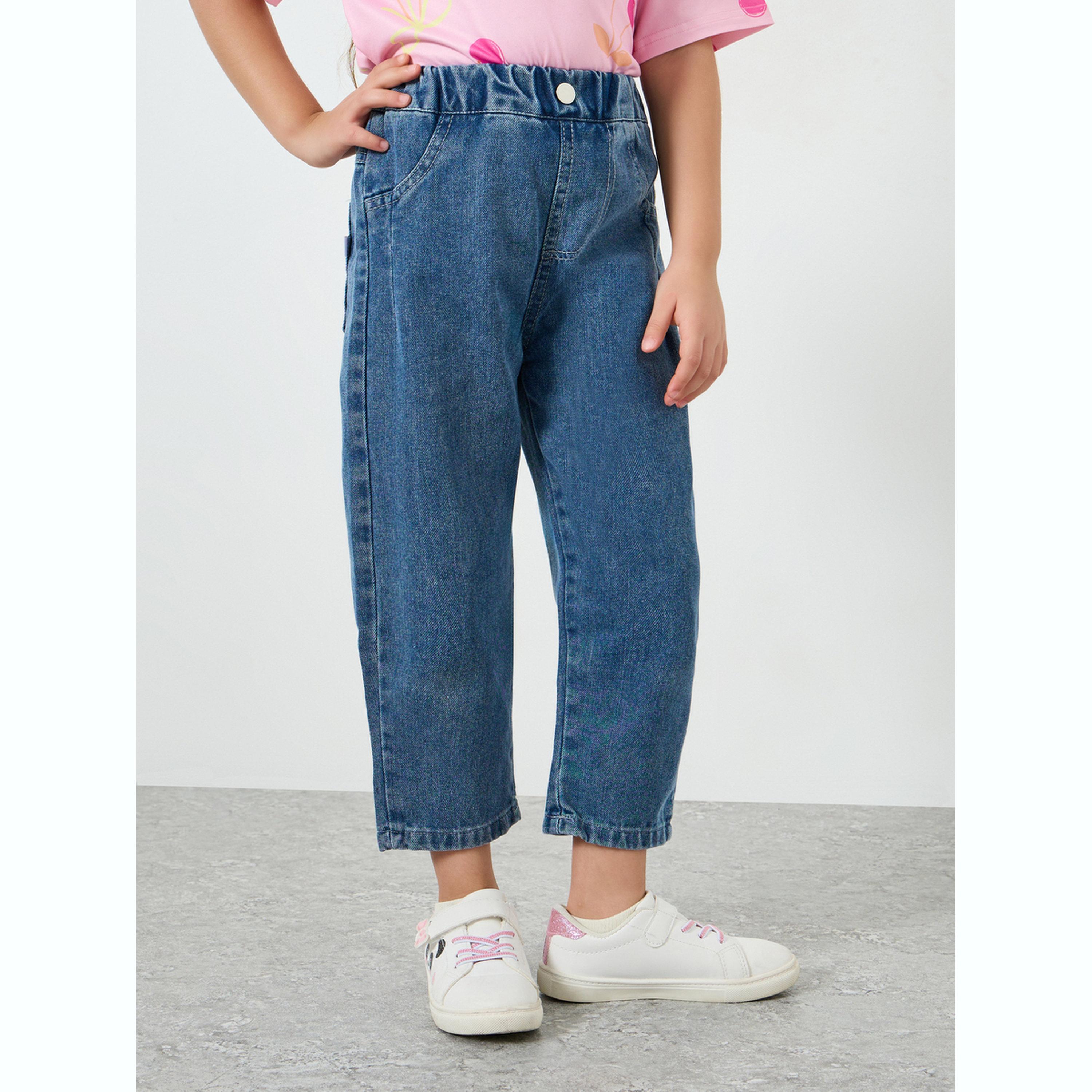 Styli Girls Blue Washed Jeans-girls-clothing-bottoms-jeansandjeggings-image-1