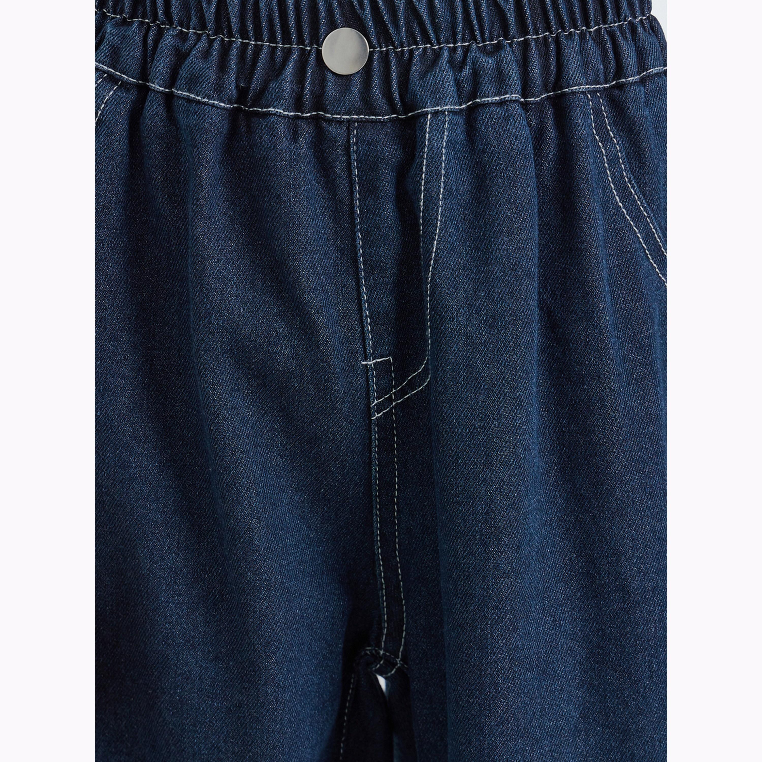 Styli Kids Dark Blue Cotton Jeans-girls-clothing-bottoms-jeansandjeggings-image-3