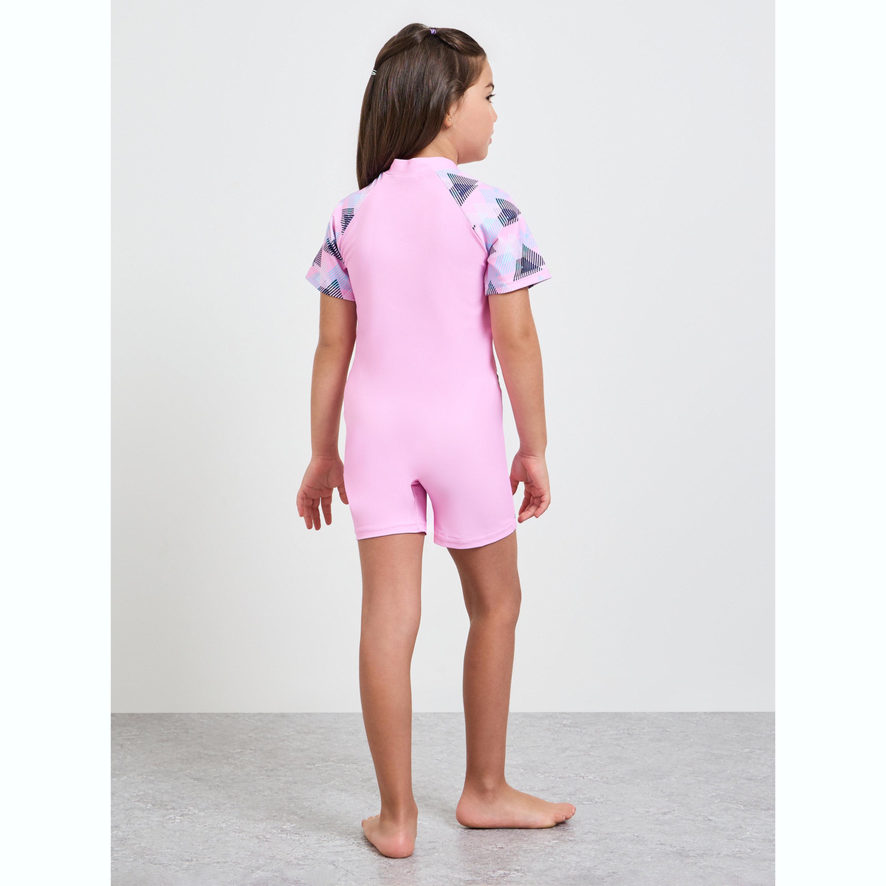 Styli Girls Side Panel Print Swimsuit with Quarter Zip-girls-clothing-swimwear-image-3