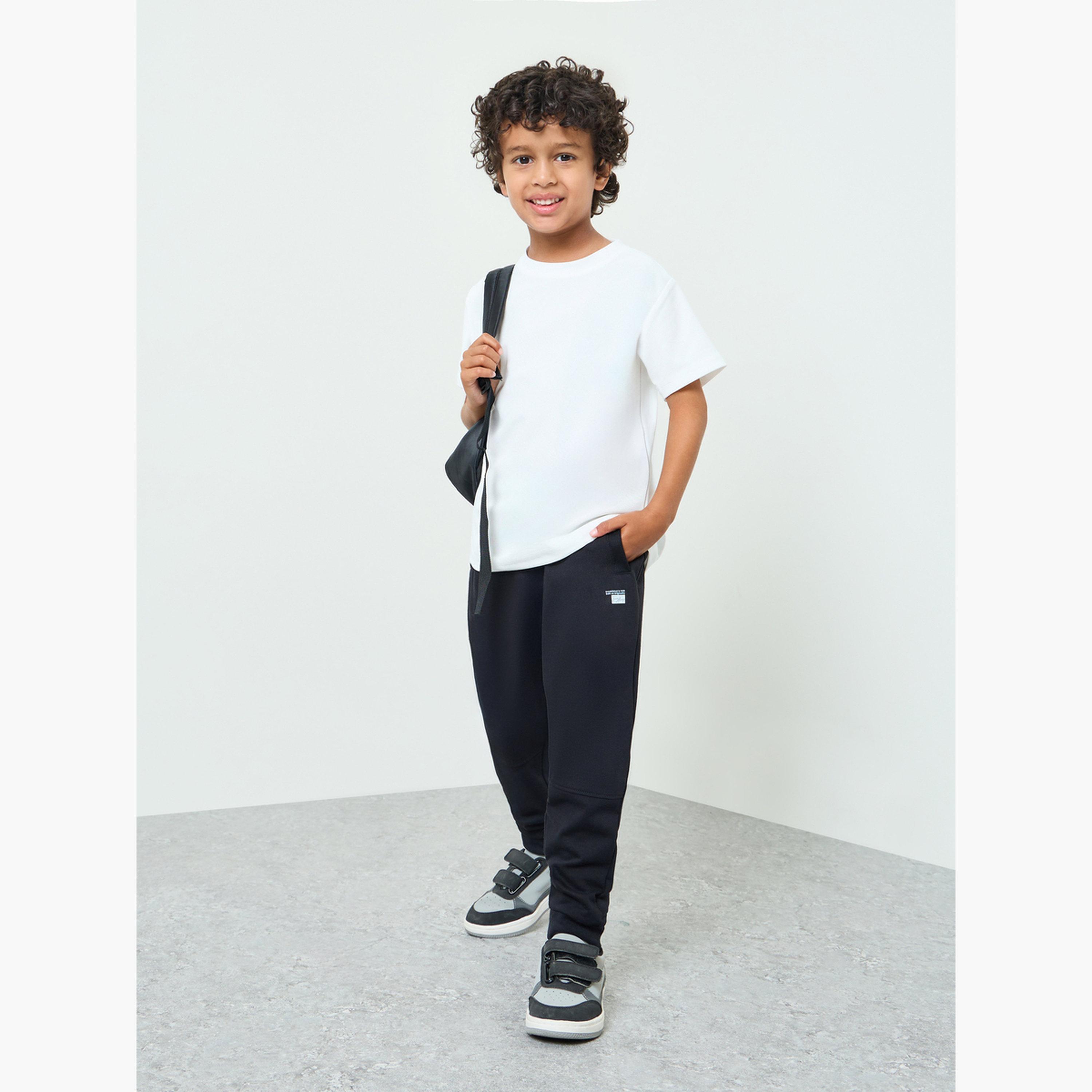 جوغر بحافة وحواف مضلعة مع جيب جانبي-boys-clothing-bottoms-joggersandtrackpants-image-2