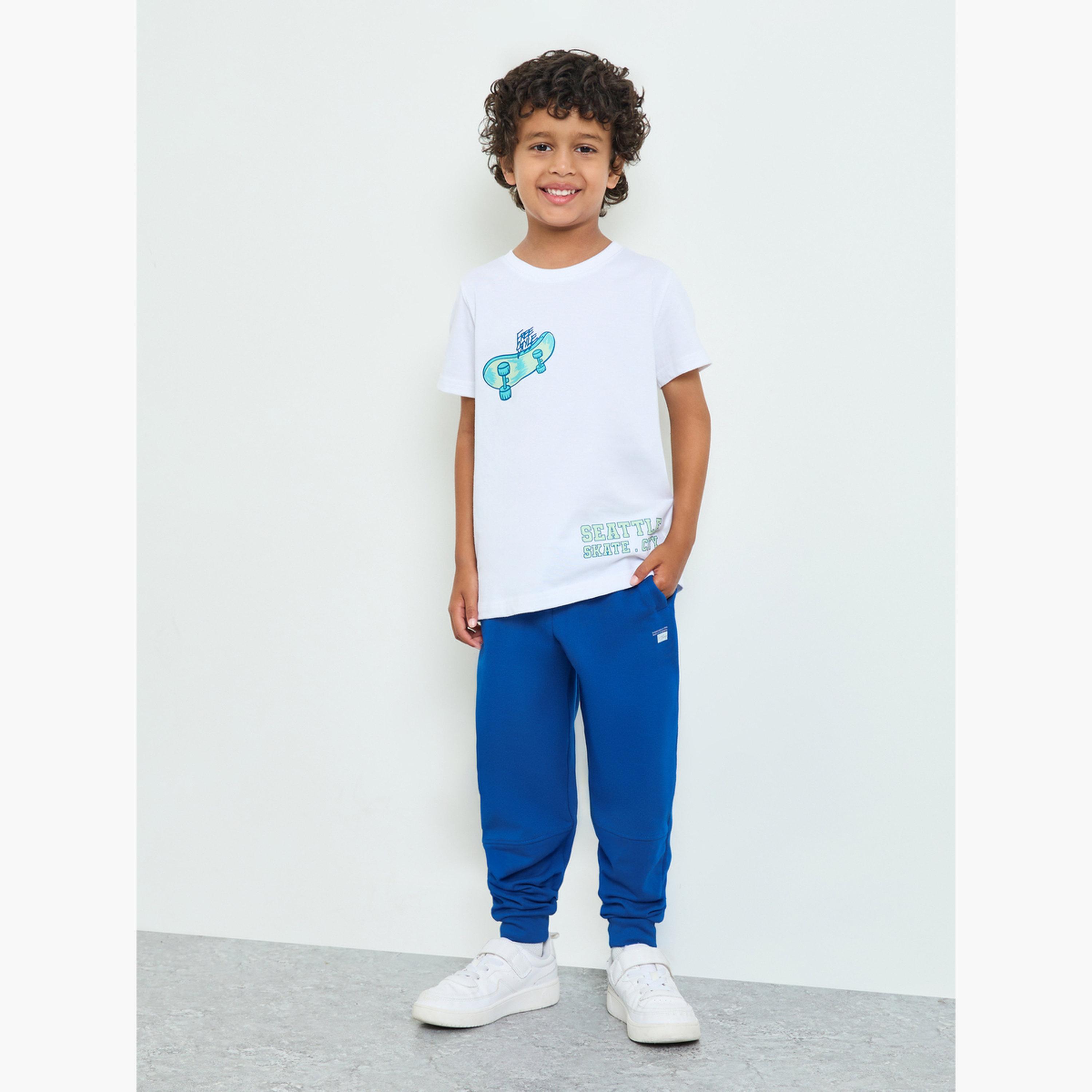 Styli Boys Ribbed Cuff Hem Joggers with Side Pocket-boys-clothing-bottoms-joggersandtrackpants-image-2