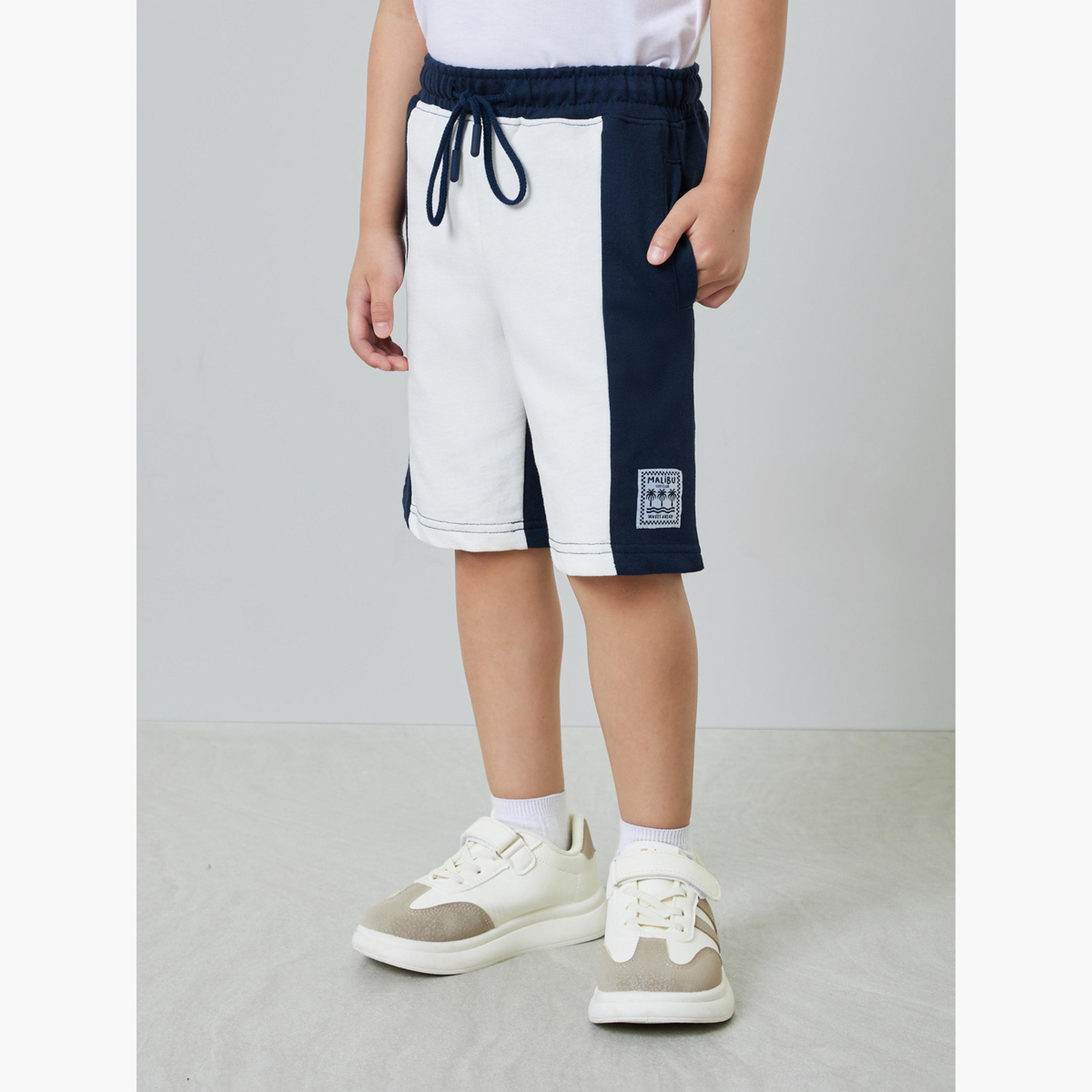 Styli Boys Color Block Shorts with Drawstring-boys-clothing-bottoms-shorts-image-1