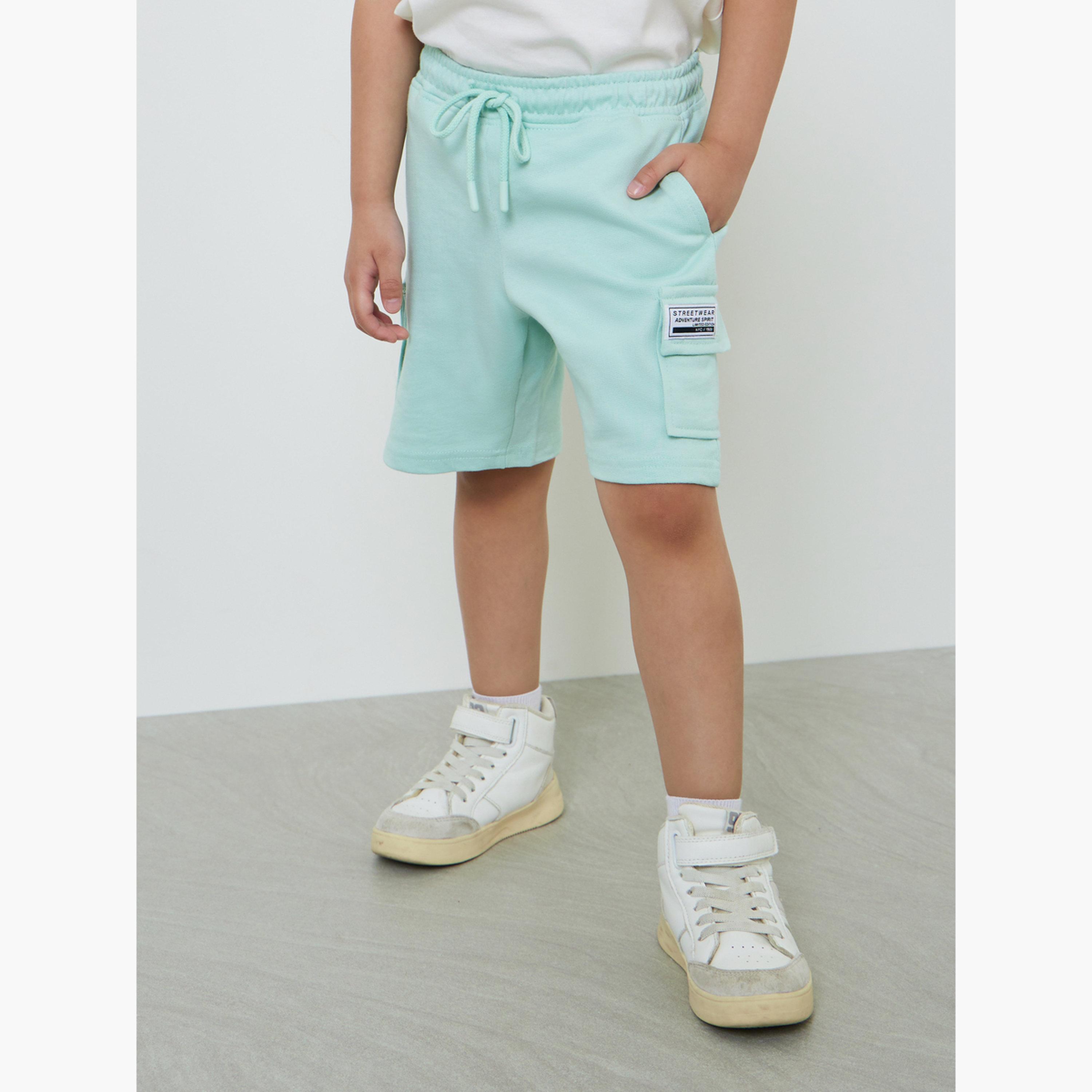 Styli Kids Green Shorts with Drawstring-boys-clothing-bottoms-shorts-image-1