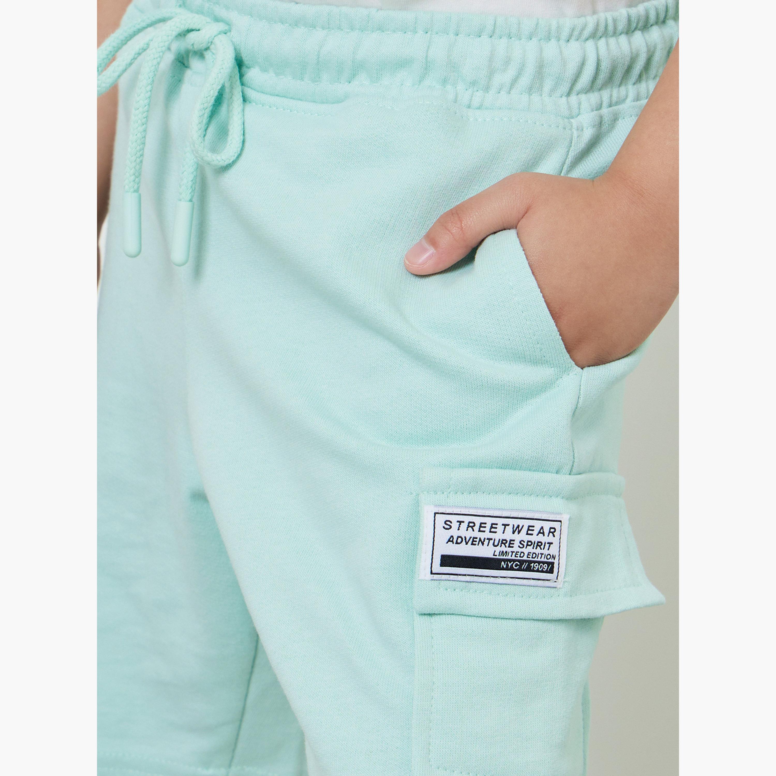 Styli Kids Green Shorts with Drawstring-boys-clothing-bottoms-shorts-image-3