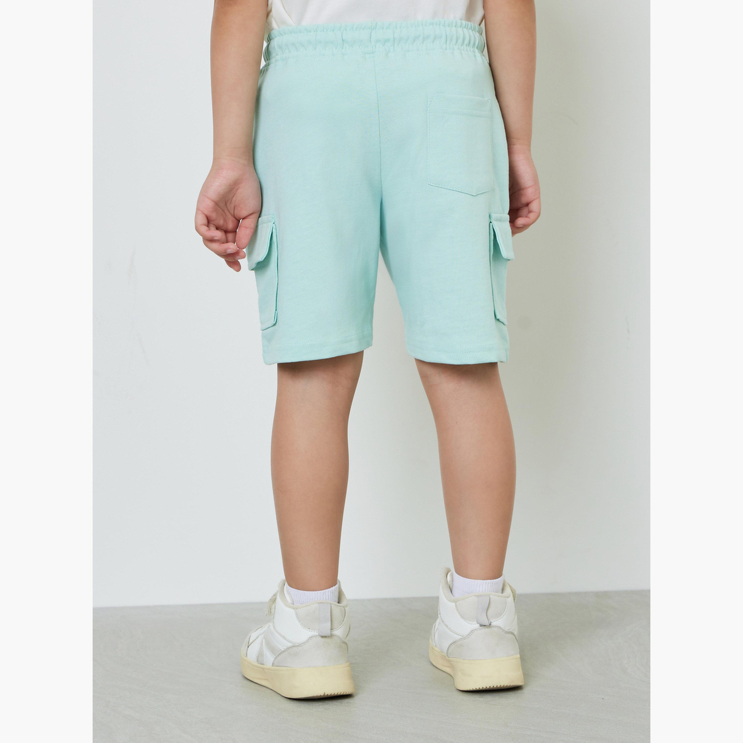 Styli Kids Green Shorts with Drawstring-boys-clothing-bottoms-shorts-image-4