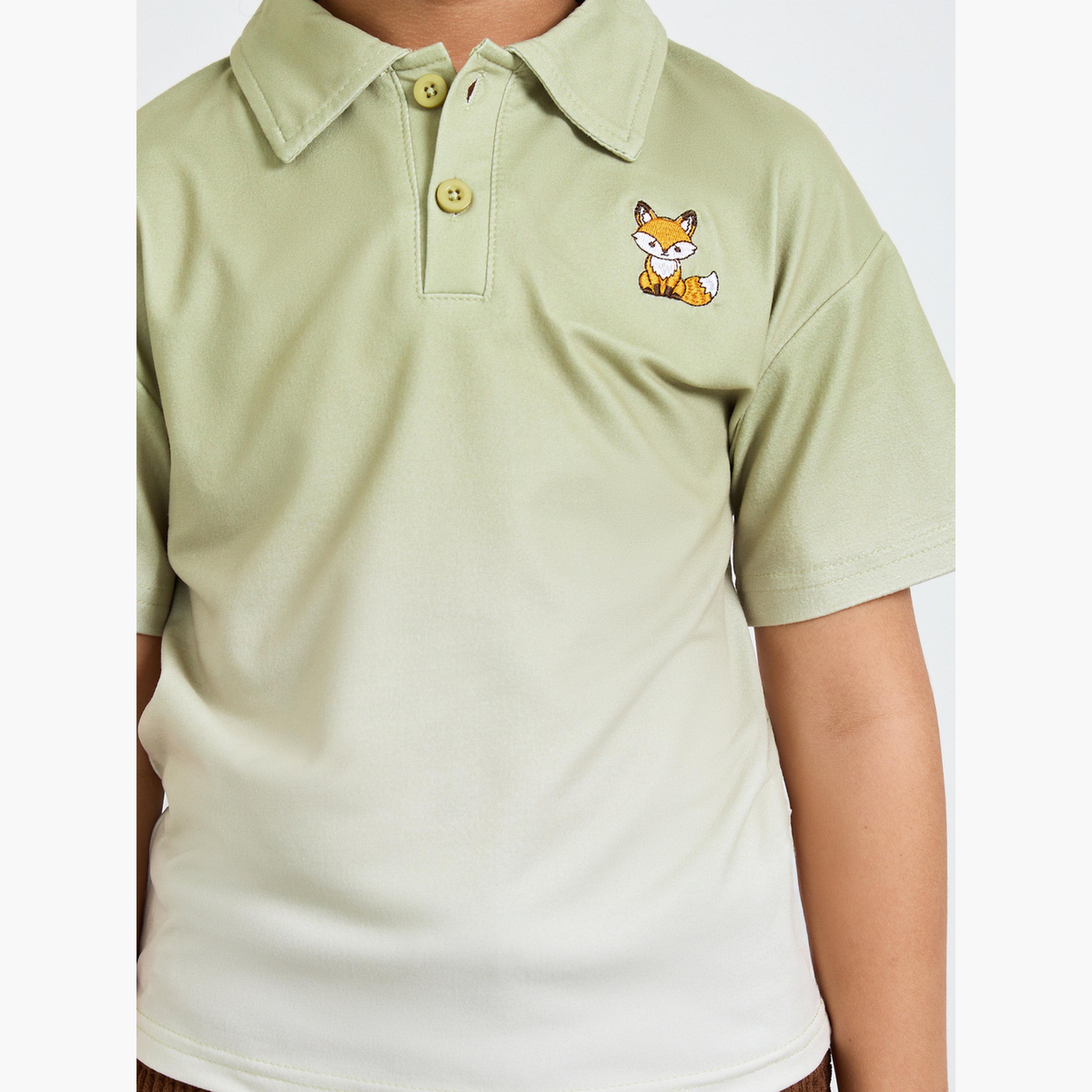 Styli Boys Dip Dye Polo T-Shirt with Placement Emrboidery-boys-clothing-tshirtsandpolos-image-4