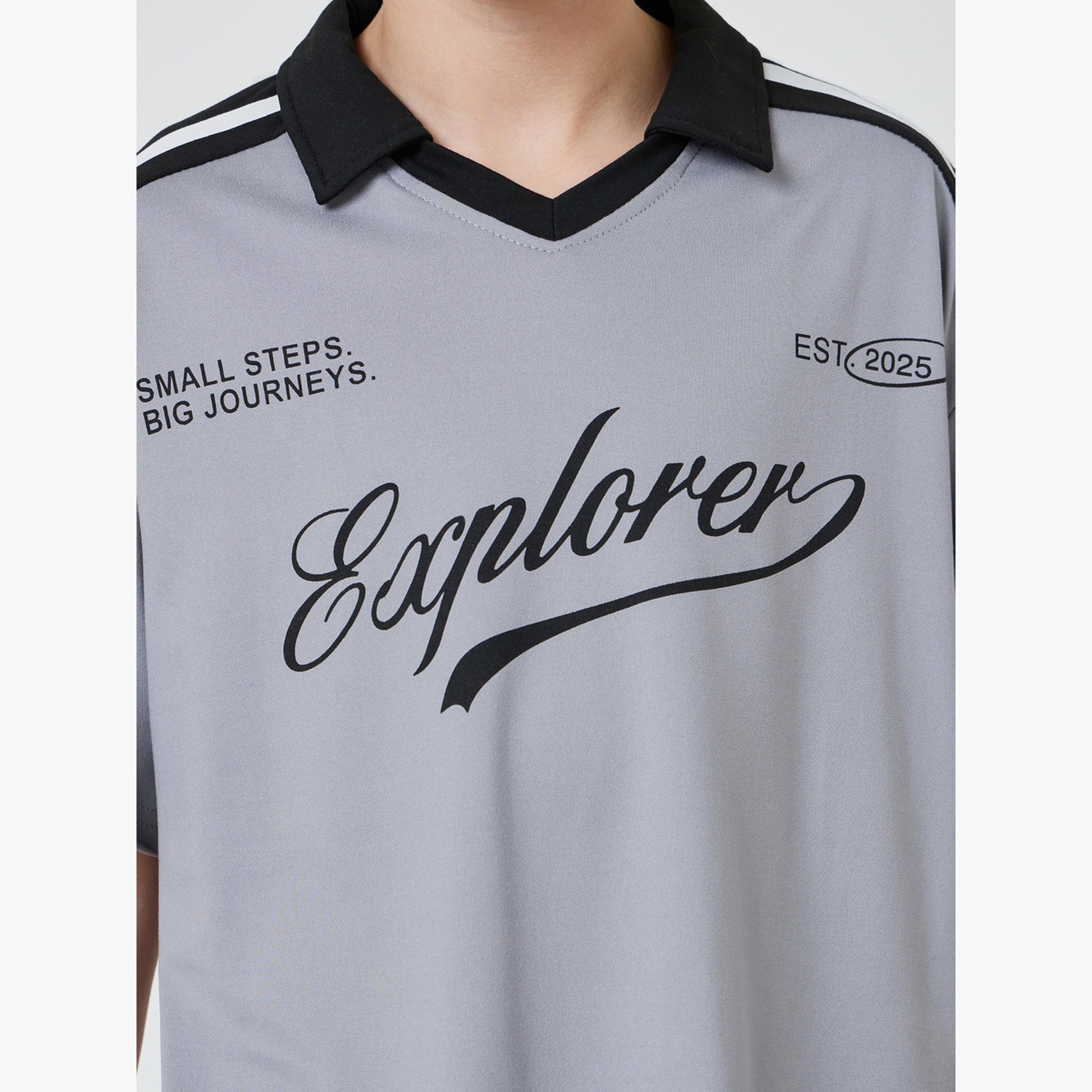 Styli Teen Boys Text Print Open Collar Polo T-Shirt-boys-clothing-tshirtsandpolos-image-4