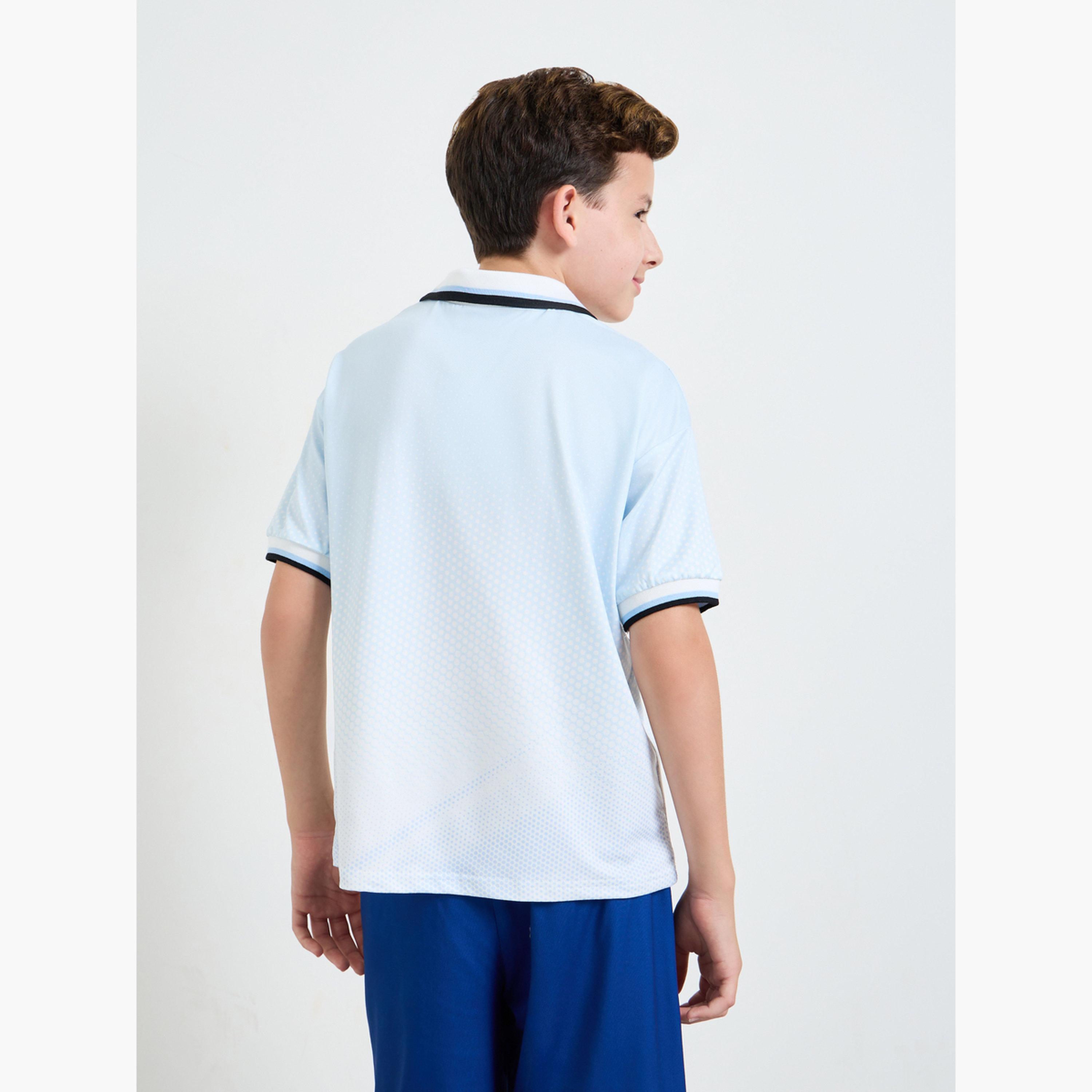 Styli Boys Text Print Oversized Polo T-Shirt with Contrast Rib Collar-sports-boys-clothing-tops-image-4