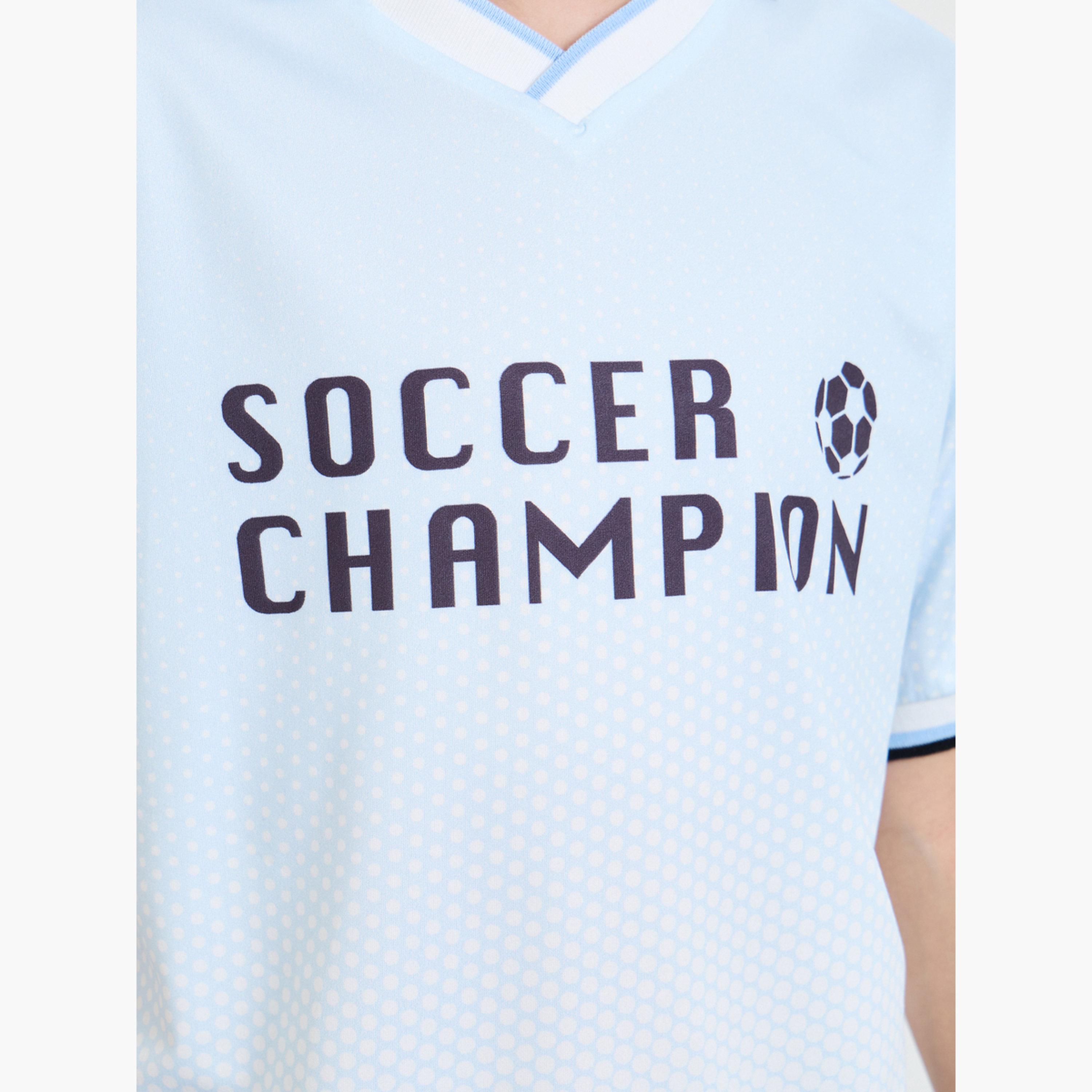Styli Boys Text Print Oversized Polo T-Shirt with Contrast Rib Collar-sports-boys-clothing-tops-image-5