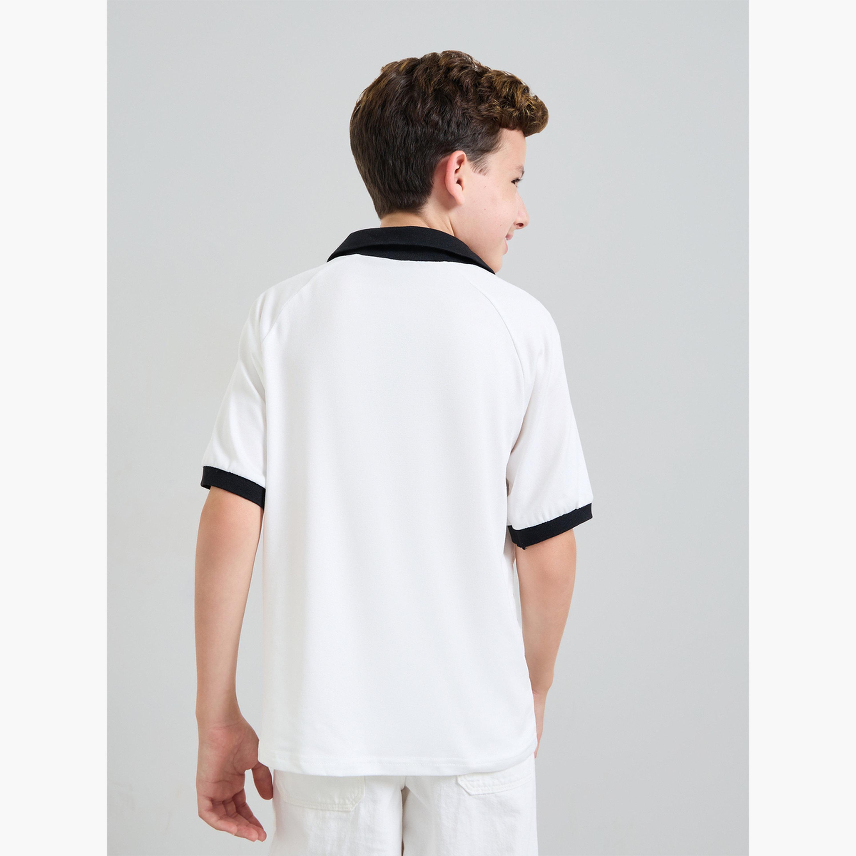 Styli Boys Text Print Raglan Sleeve Polo T-Shirt-sports-boys-clothing-tops-image-3