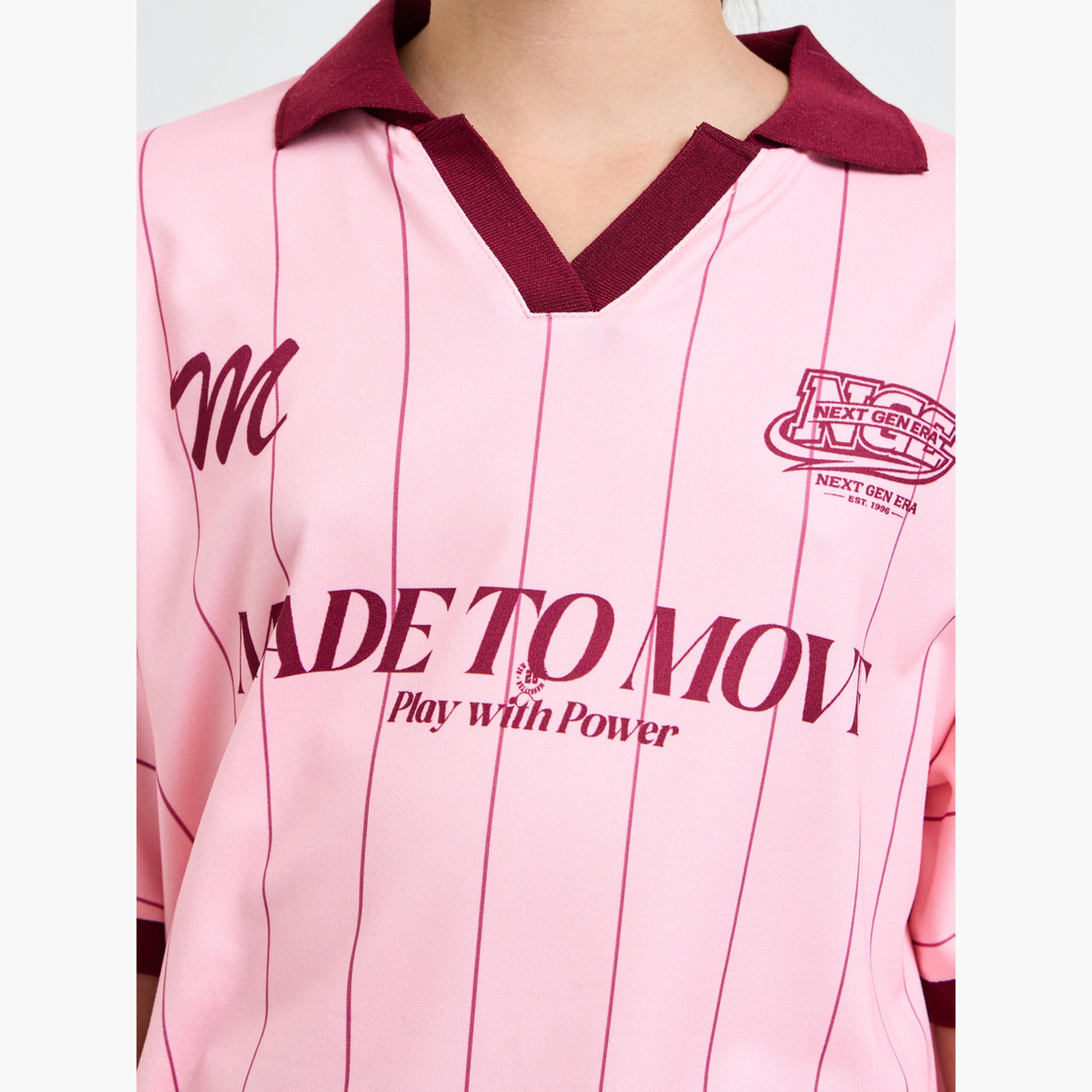 Styli Teen Girls Stripes Printed Polo T-Shirt-sports-girls-clothing-tops-image-4