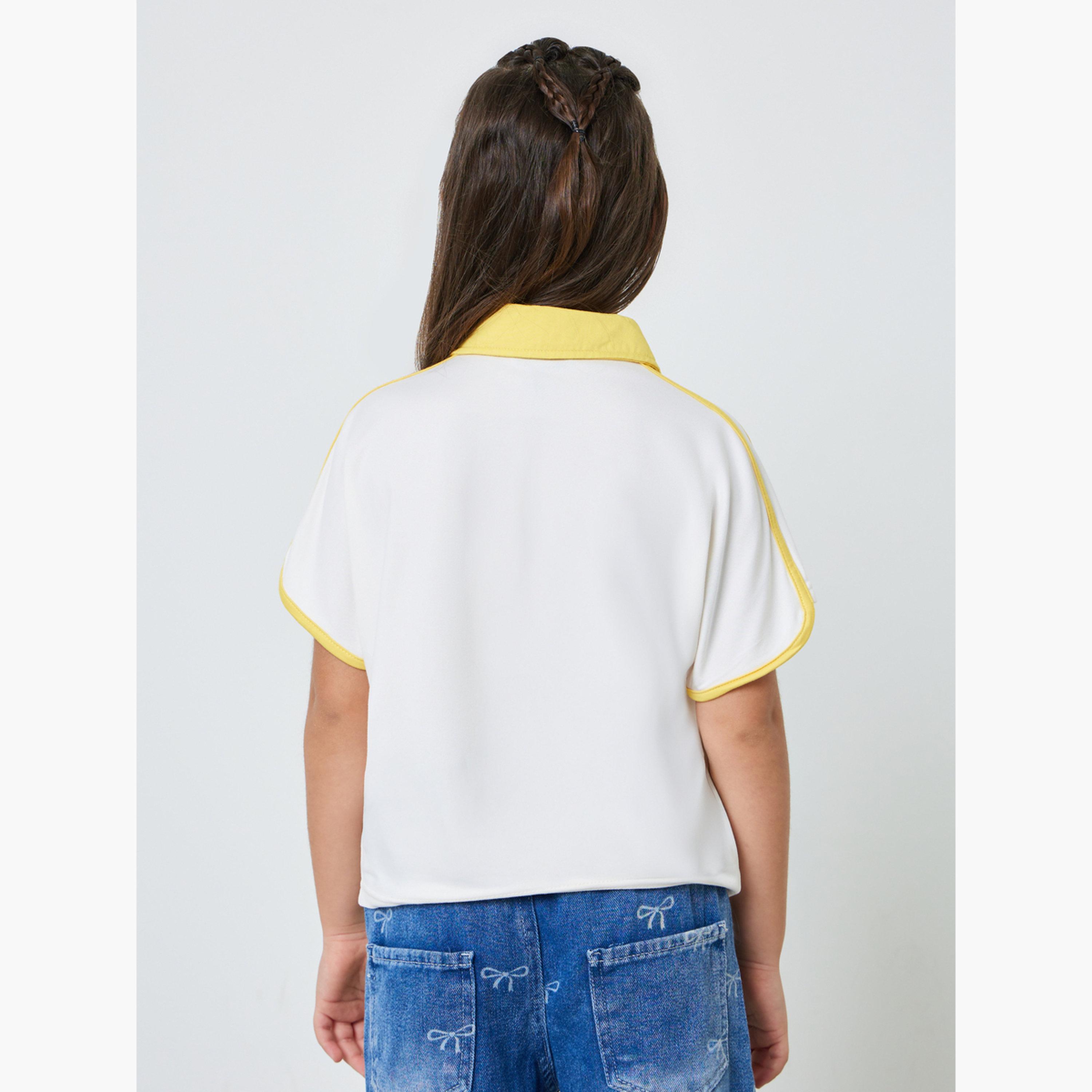 Styli Girls Graphic Print Extended Sleeve Polo T-Shirt-girls-clothing-tshirts-image-4