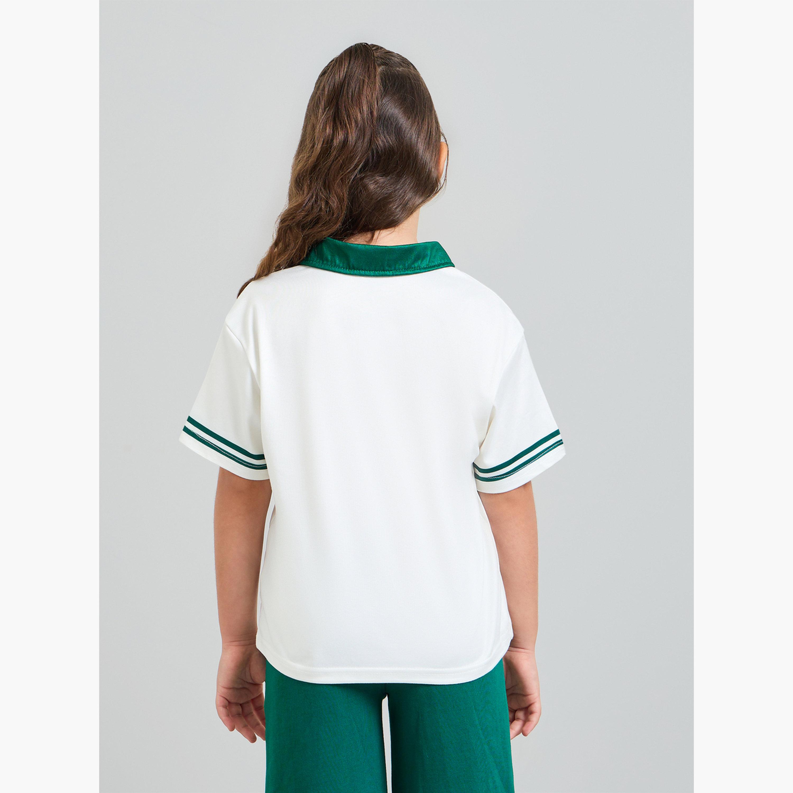 Styli Girls Text Print Short Sleeve Polo T-Shirt-sports-girls-clothing-tops-image-3