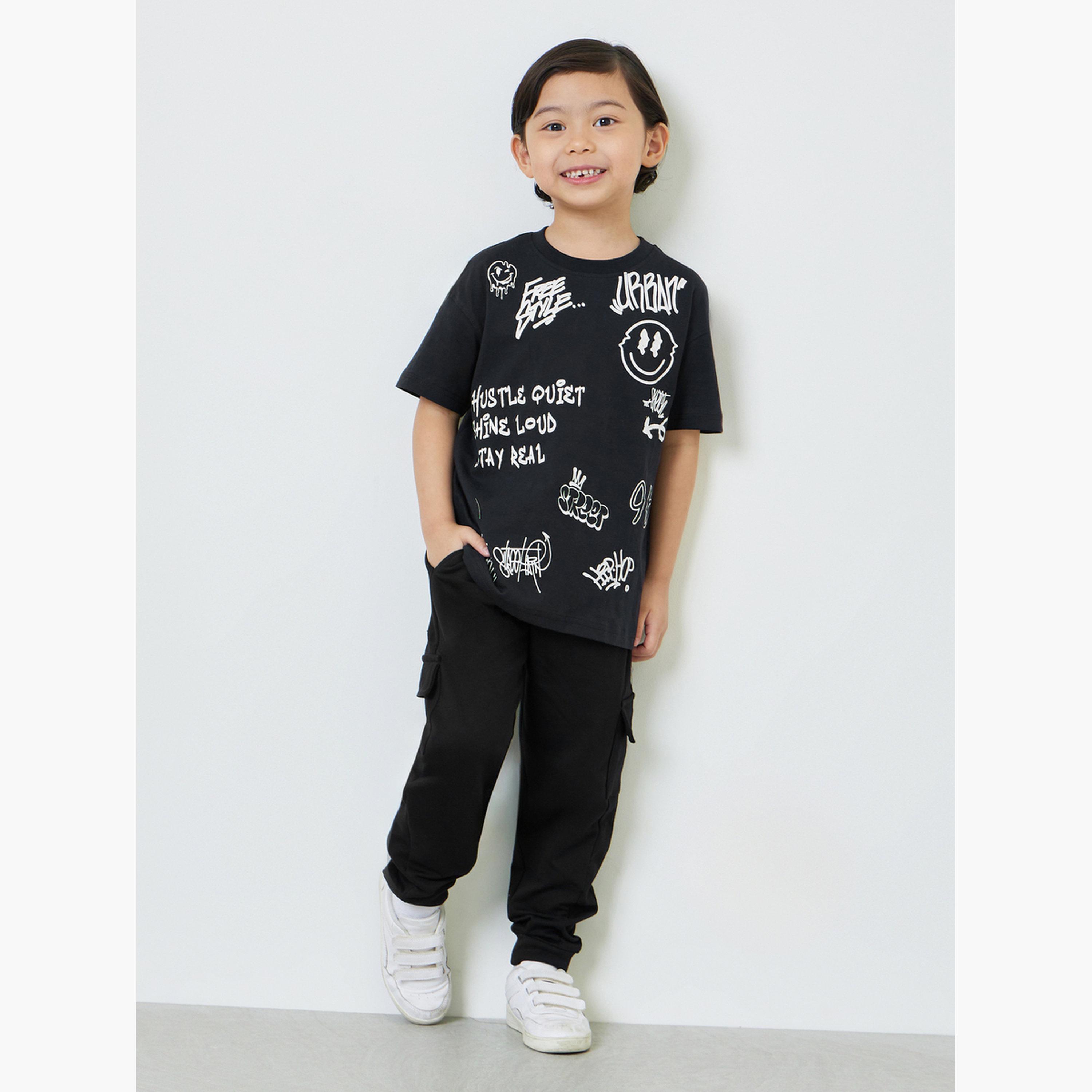 Styli Boys Graffiti Print Oversized T-Shirt-boys-clothing-tshirtsandpolos-image-2