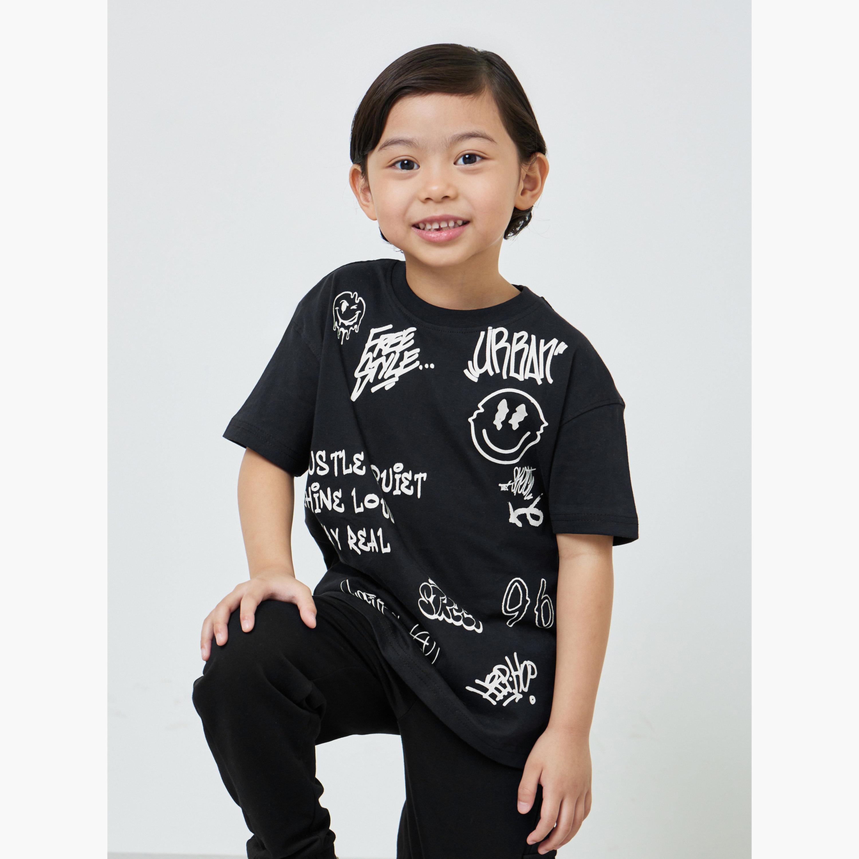 Styli Boys Graffiti Print Oversized T-Shirt-boys-clothing-tshirtsandpolos-image-3