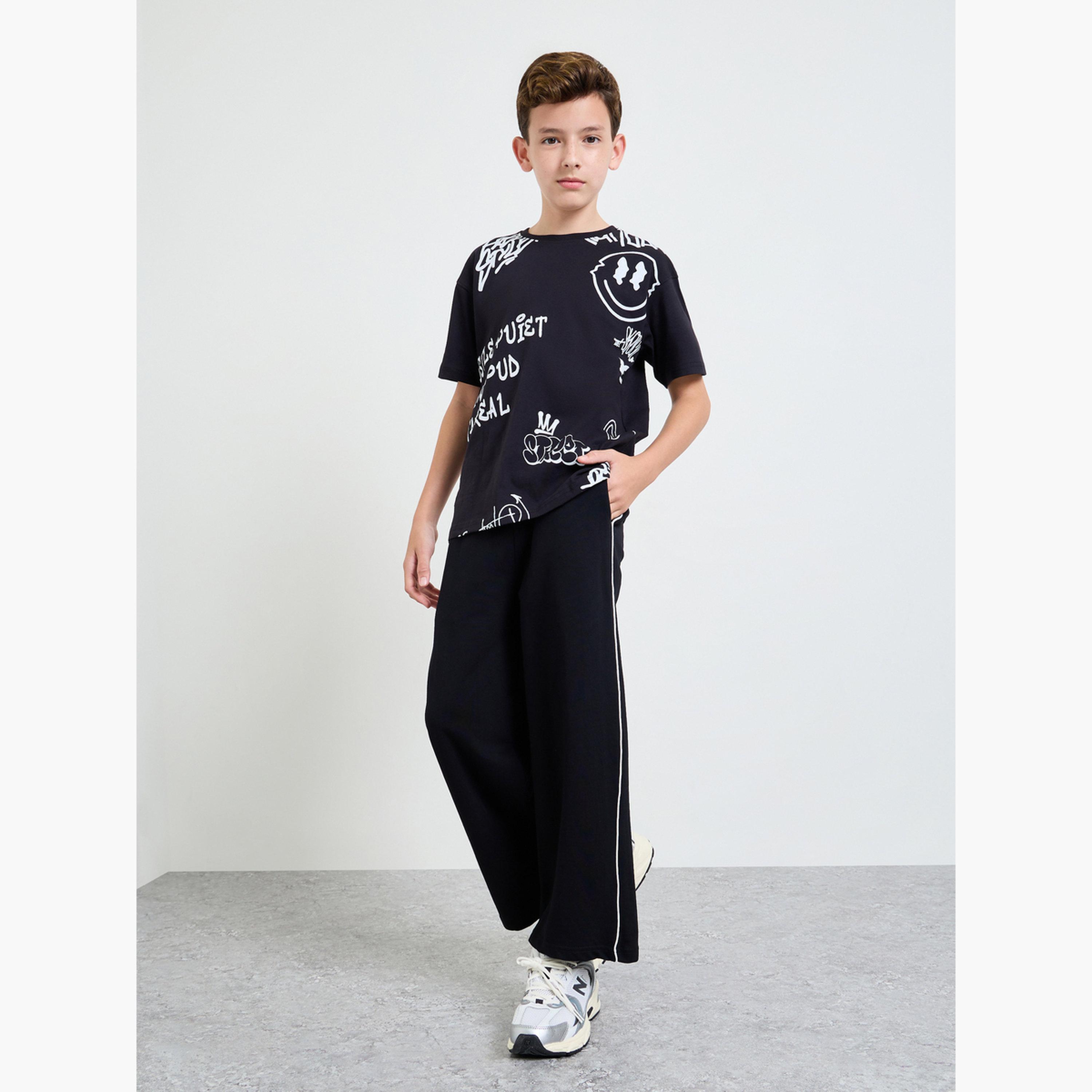 Styli Boys All-Over Graffiti Print Oversized T-Shirt-boys-clothing-tshirtsandpolos-image-2