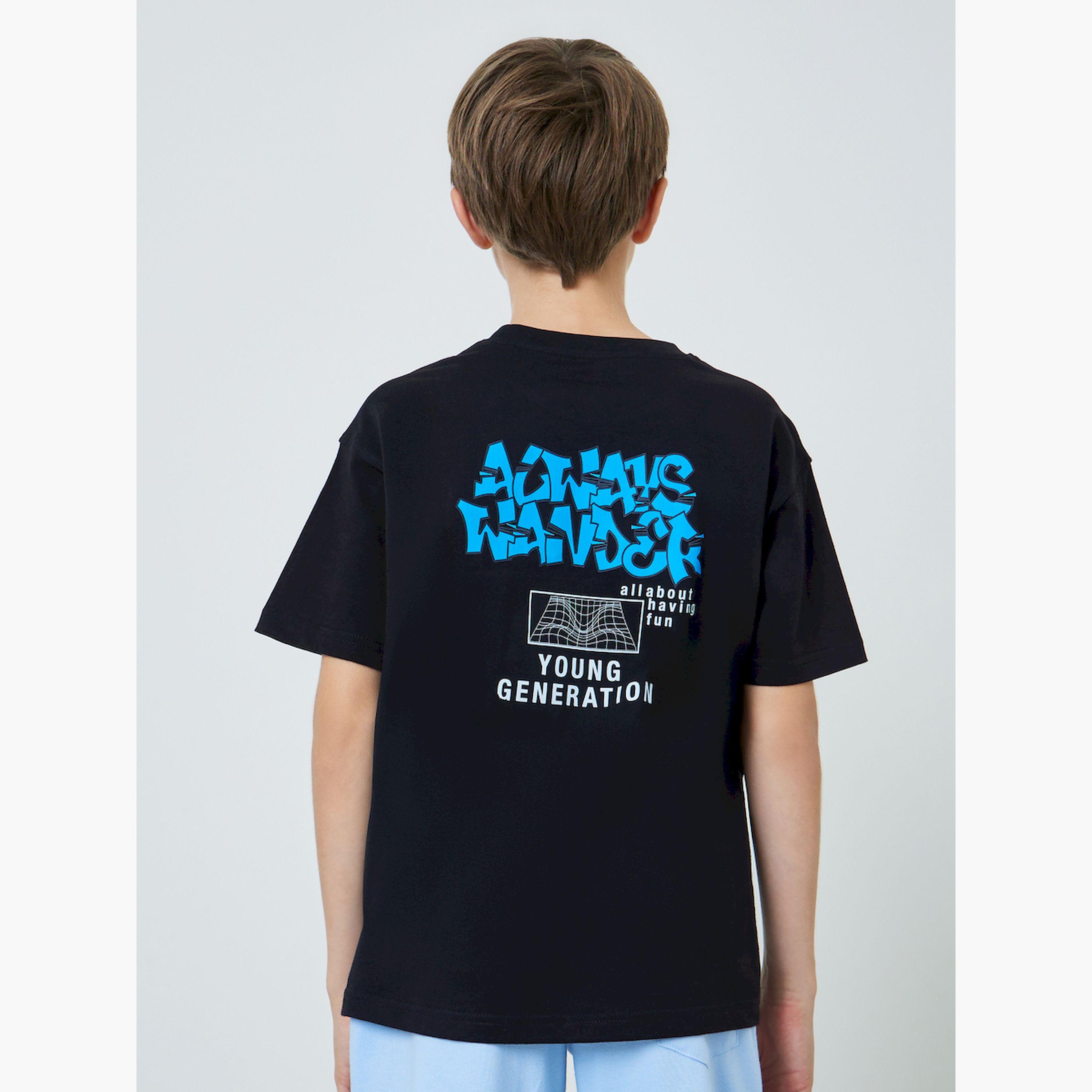 تيشيرت بحجم كبير بطبعة غرافيك للأولاد المراهقين-boys-clothing-tshirtsandpolos-image-4