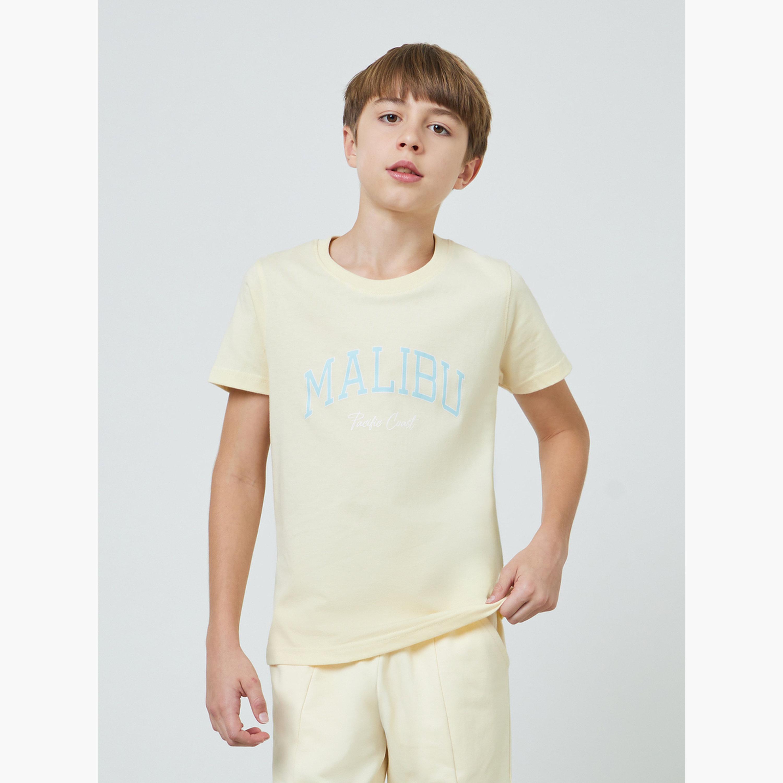 Styli Teen Boys Text Print Regular Fit T-Shirt-boys-clothing-tshirtsandpolos-image-1